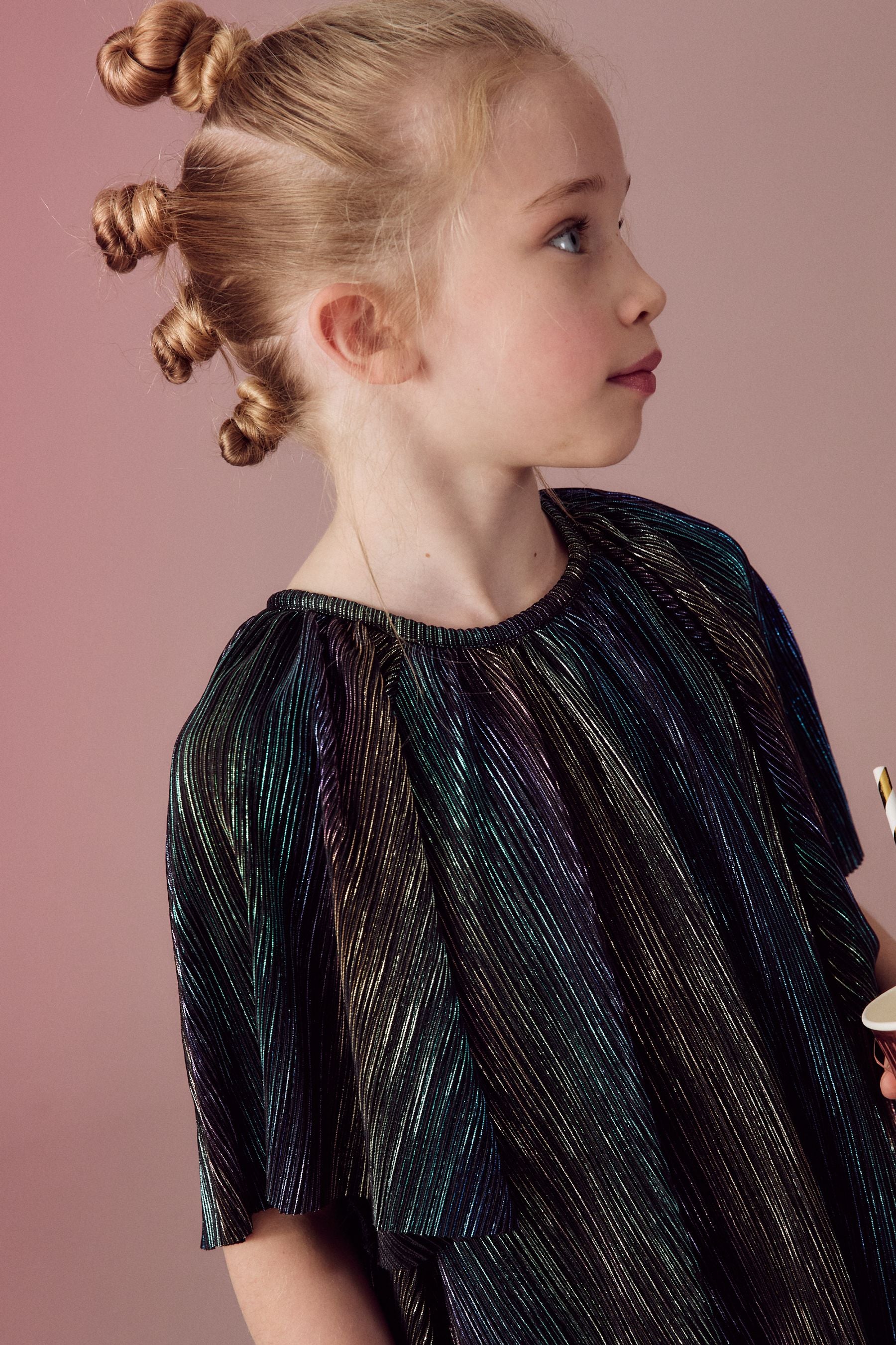 Rainbow Shimmer Angel Sleeve Dress (3-14yrs)