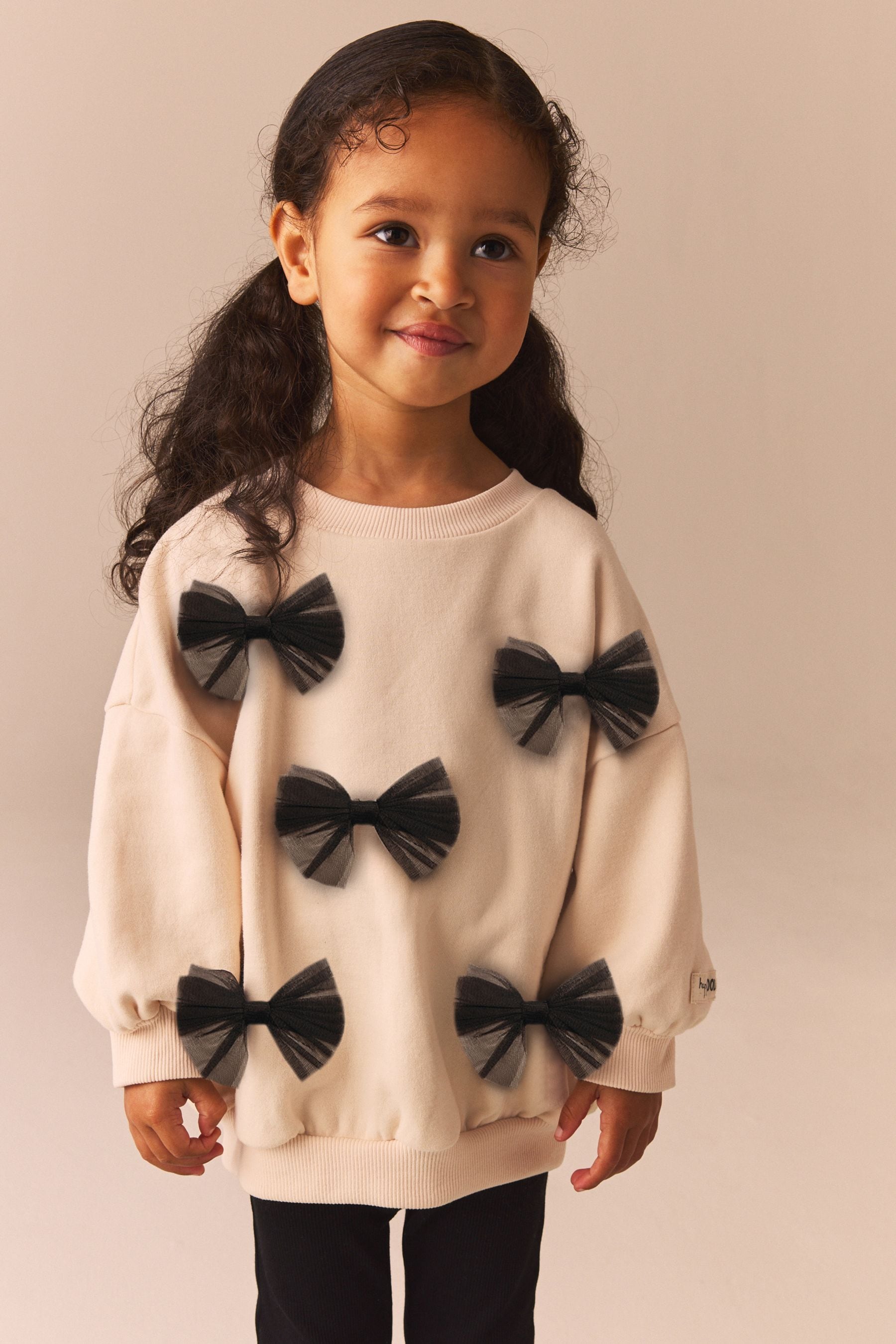 Cream Bow Sweatshirt And Flare Set (3mths-7yrs)