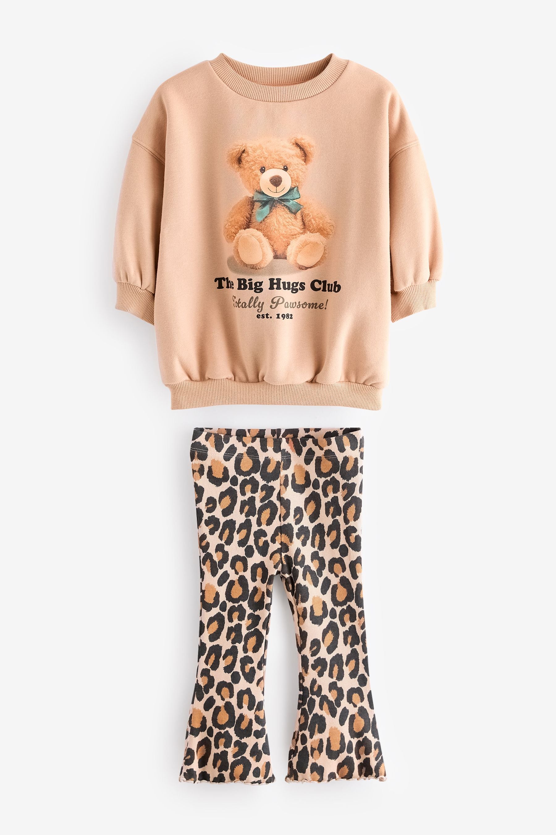 Brown Sweatshirt and Flare Leggings Set (3mths-7yrs)