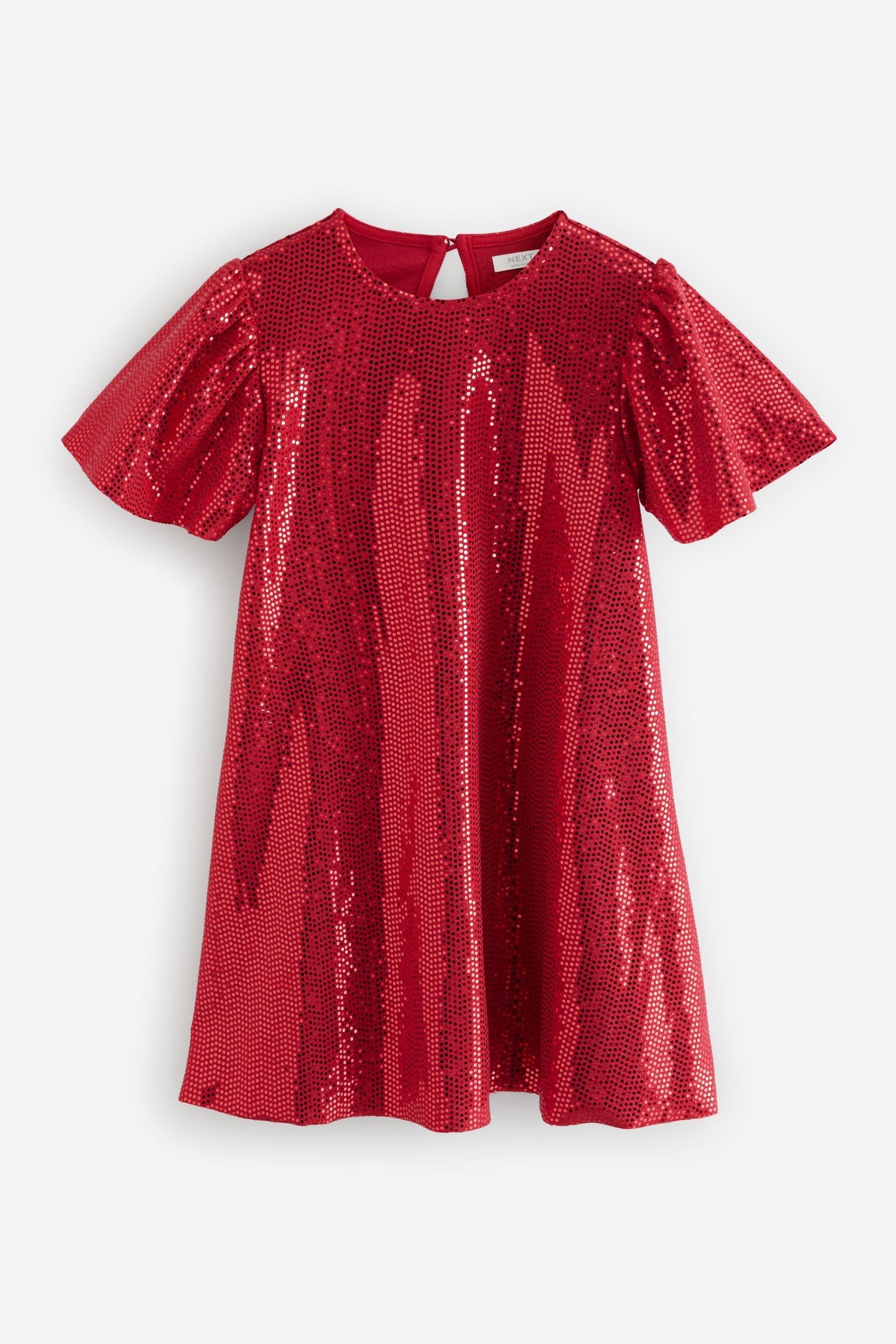 Red Sparkle Angel Sleeve Party Dress (3-16yrs)