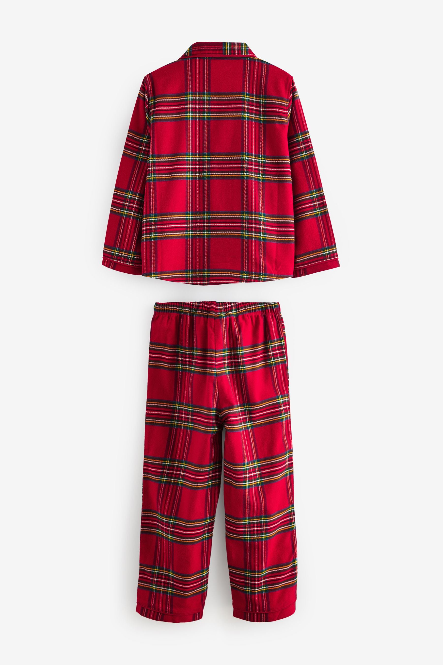 Red Check Matching Family Kids Christmas Flannel 100% Cotton Pyjamas (9mths-16yrs)