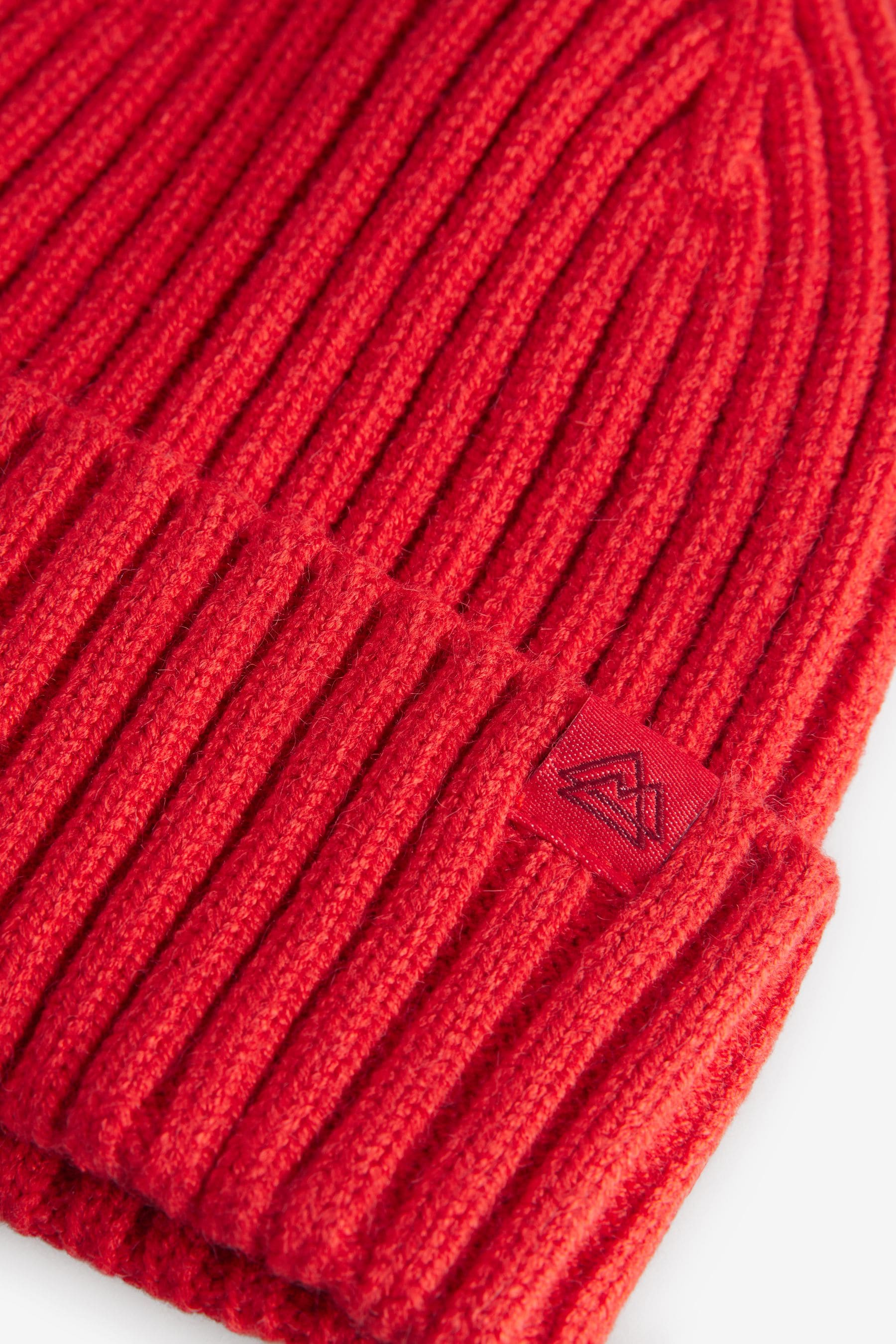 Red Knitted Beanie Hat (1-16yrs)