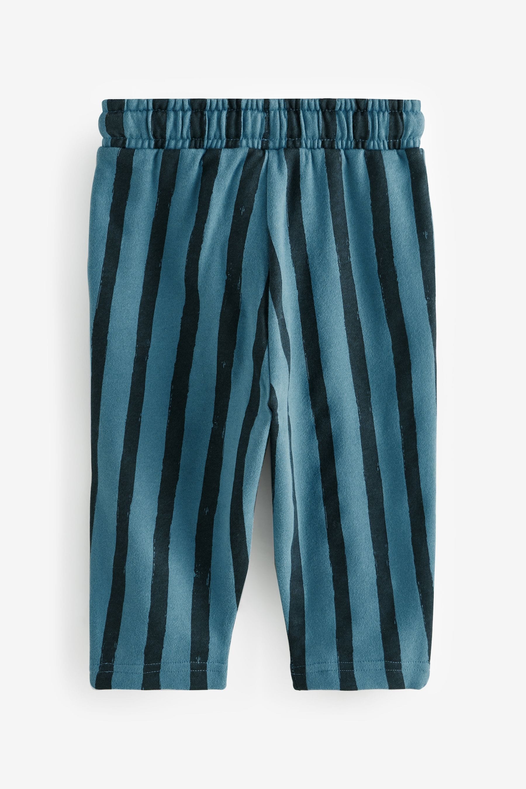 Blue/Black 100% Cotton Stripe Jersey Joggers (3mths-7yrs)