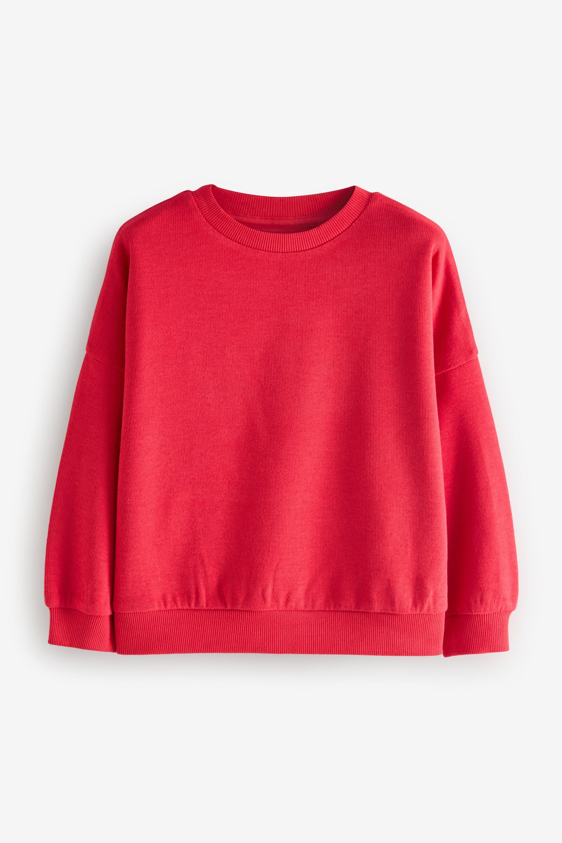 Red Oversized Cosy Rib Sweatshirt (3-16yrs)