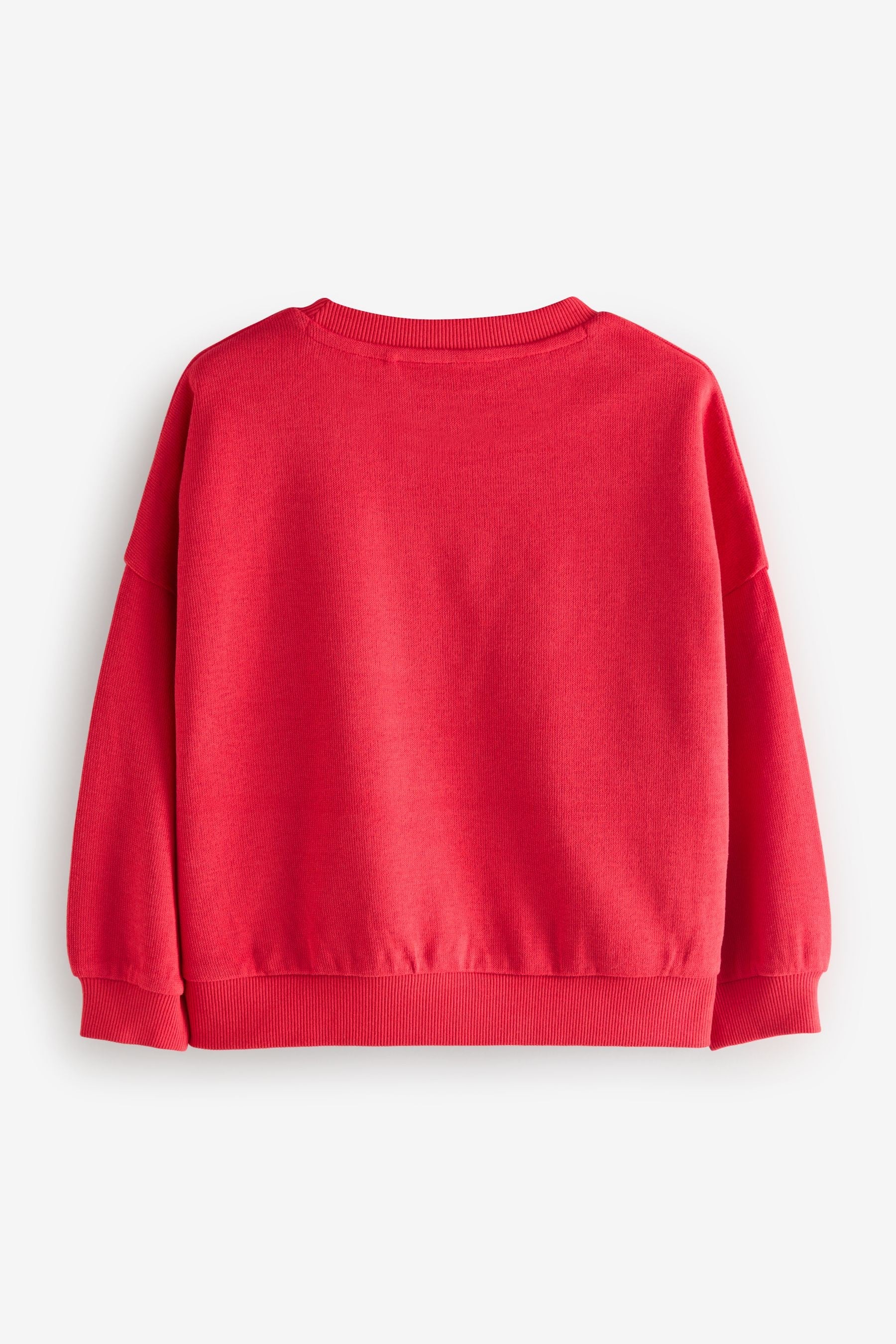 Red Oversized Cosy Rib Sweatshirt (3-16yrs)