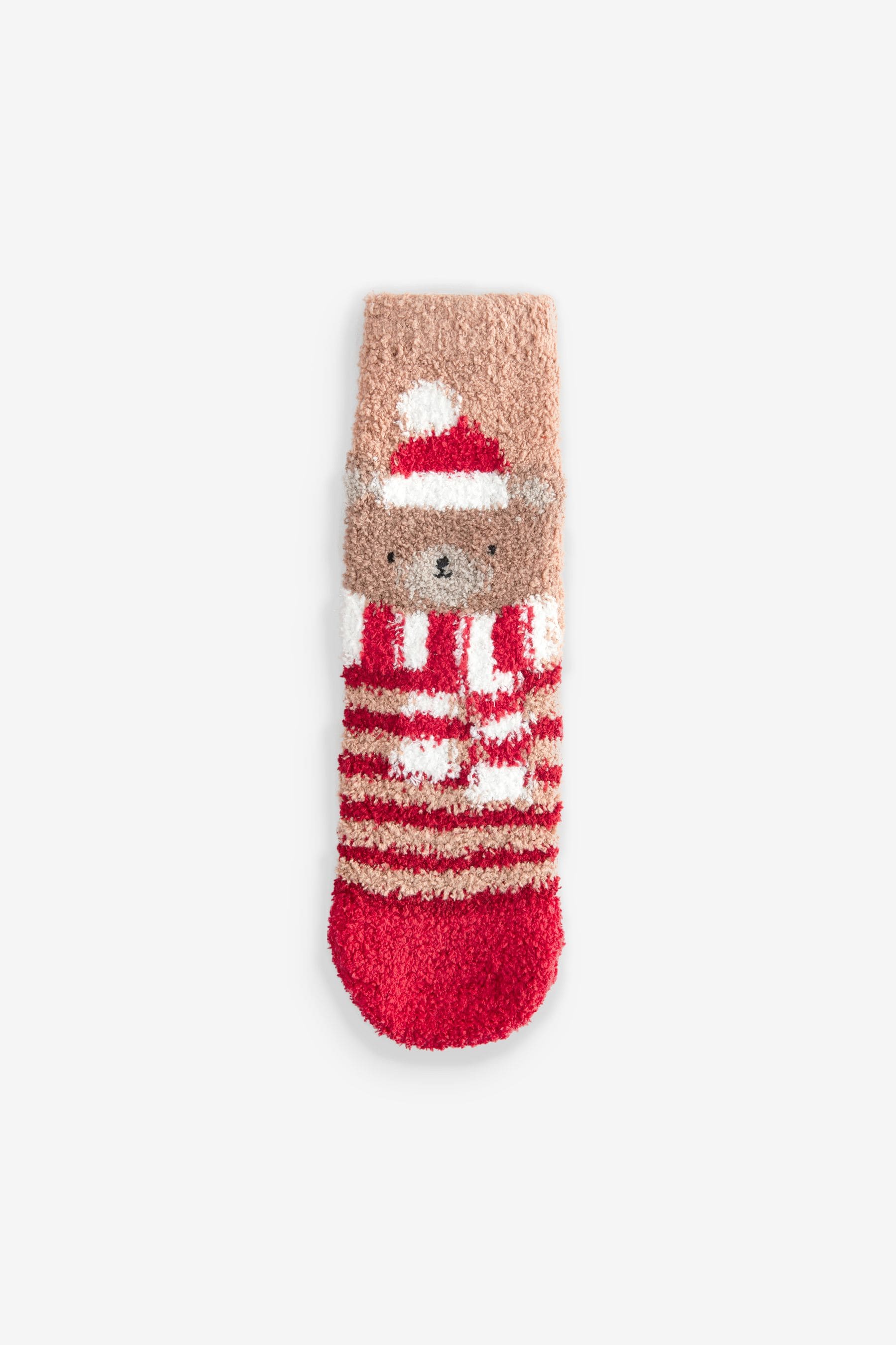 Red and Brown Christmas Cosy Ankle Socks