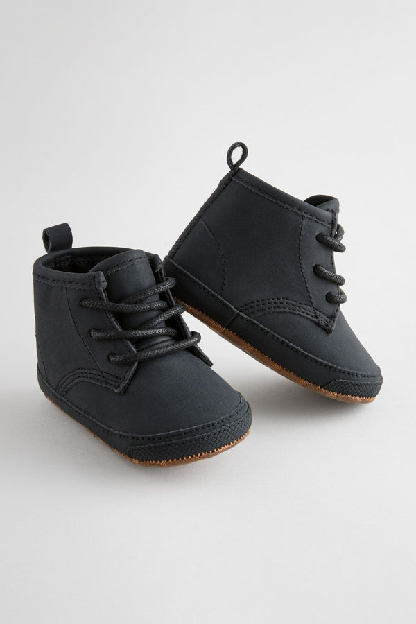 Black Lace-Up Baby Boots (0-24mths)