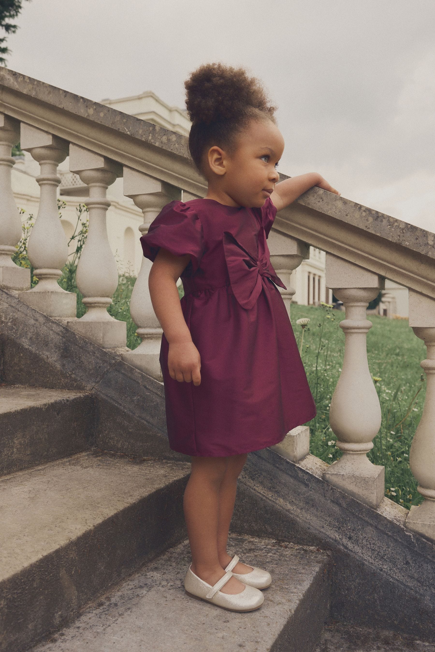 Raspberry Pink Taffeta Bow Party Dress (3mths-10yrs)