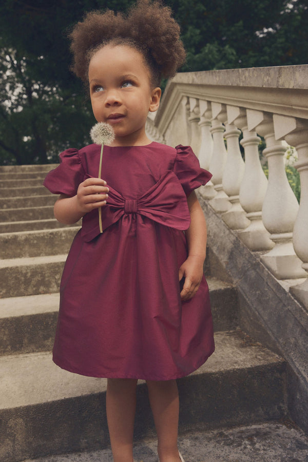 Raspberry Pink Taffeta Bow Party Dress (3mths-10yrs)