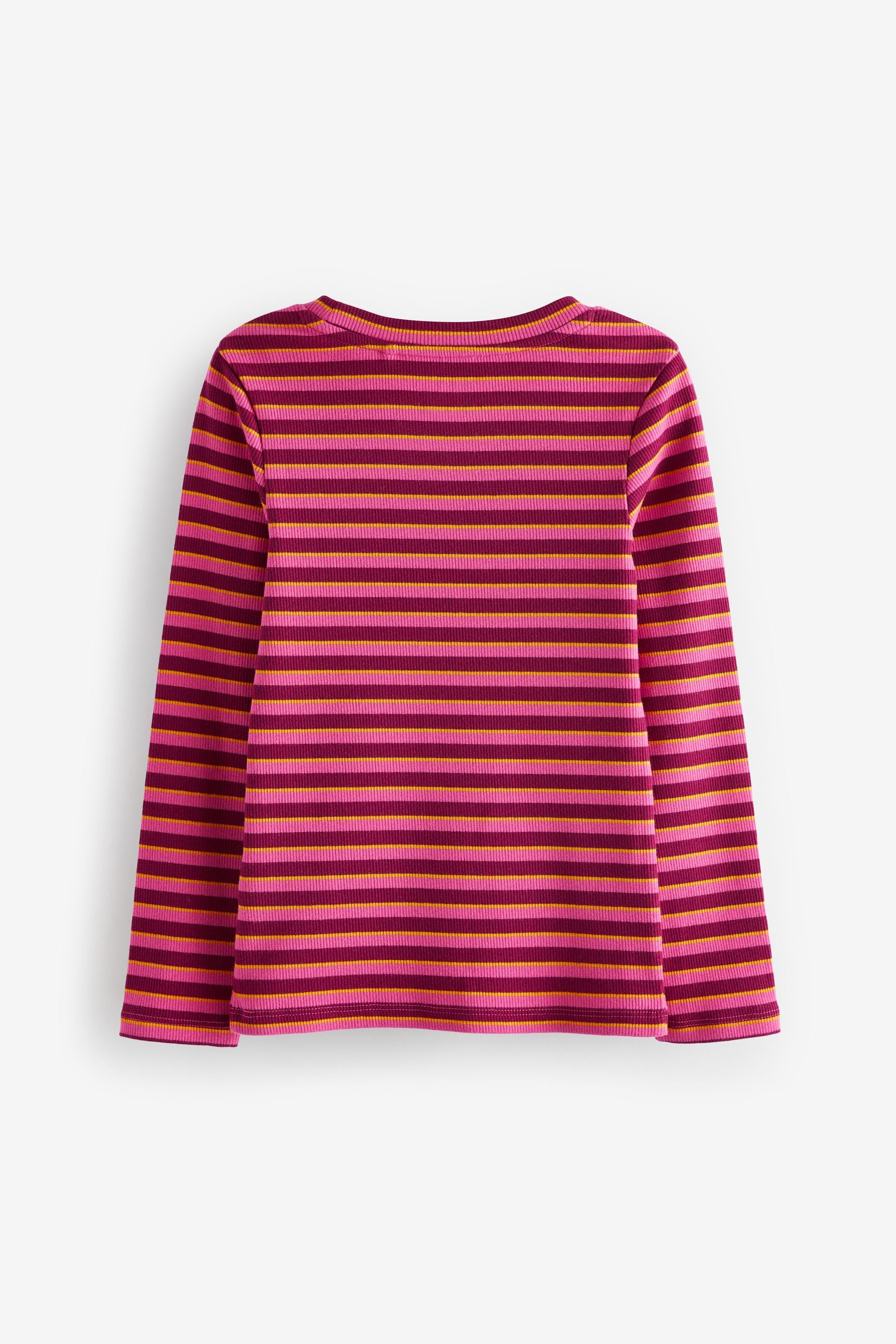 Pink/Plum 1 Pack Long Sleeve Ribbed Top (3-16yrs)