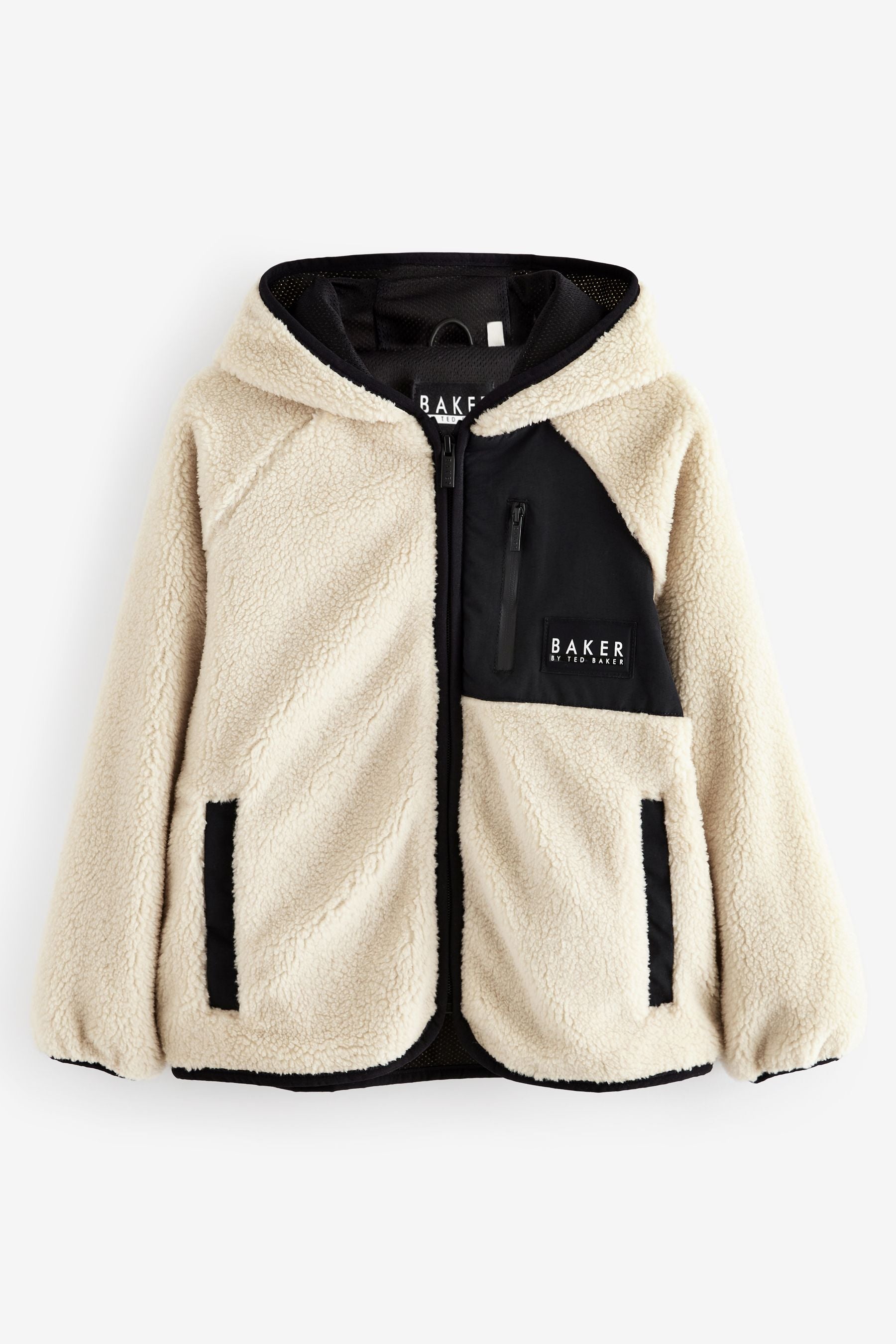 Baker by Ted Baker Cream Hooded Zip Through Fleece