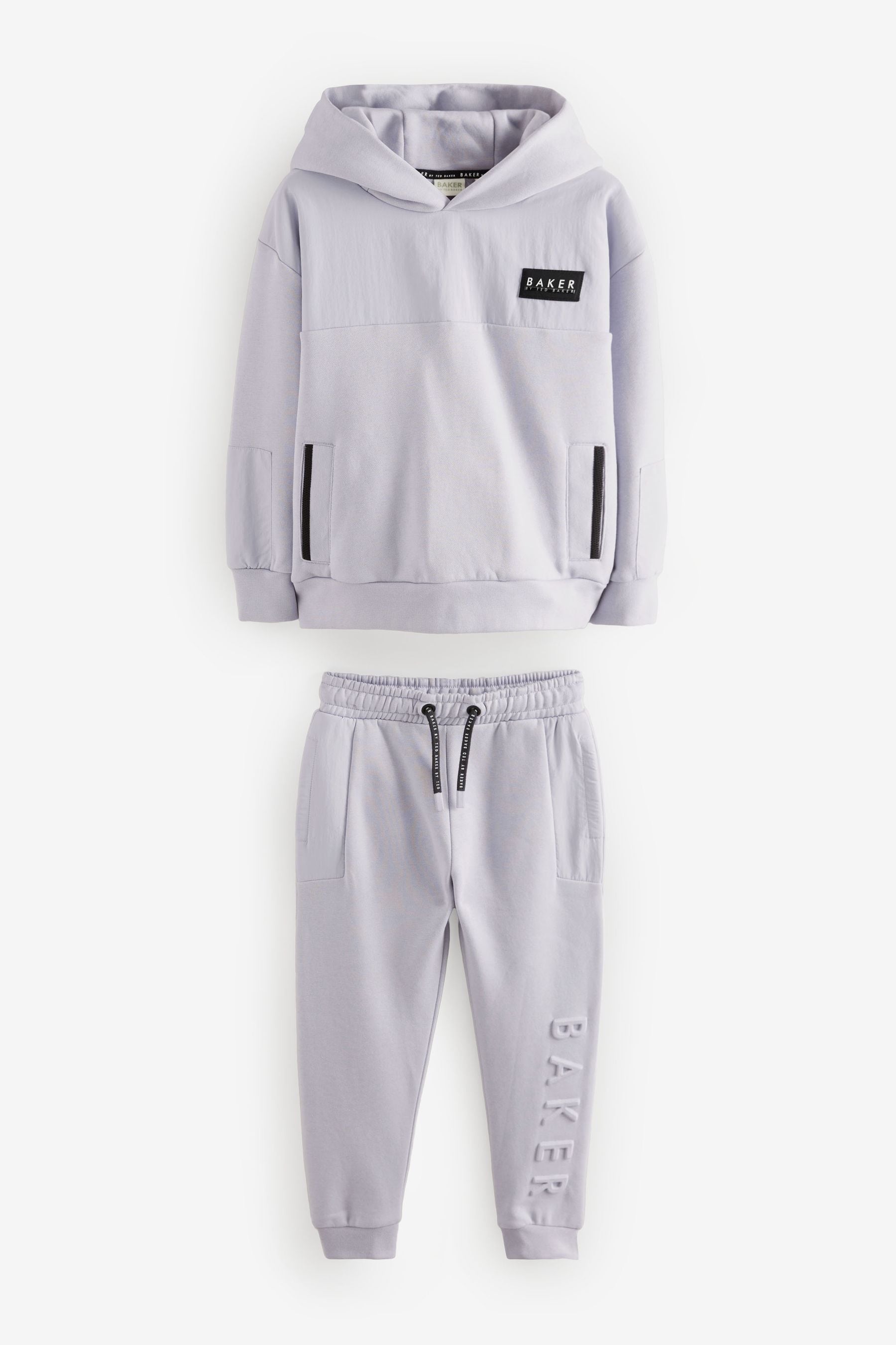 Baker by Ted Baker Lilac Panelled Hoodie and Embossed Joggers Set