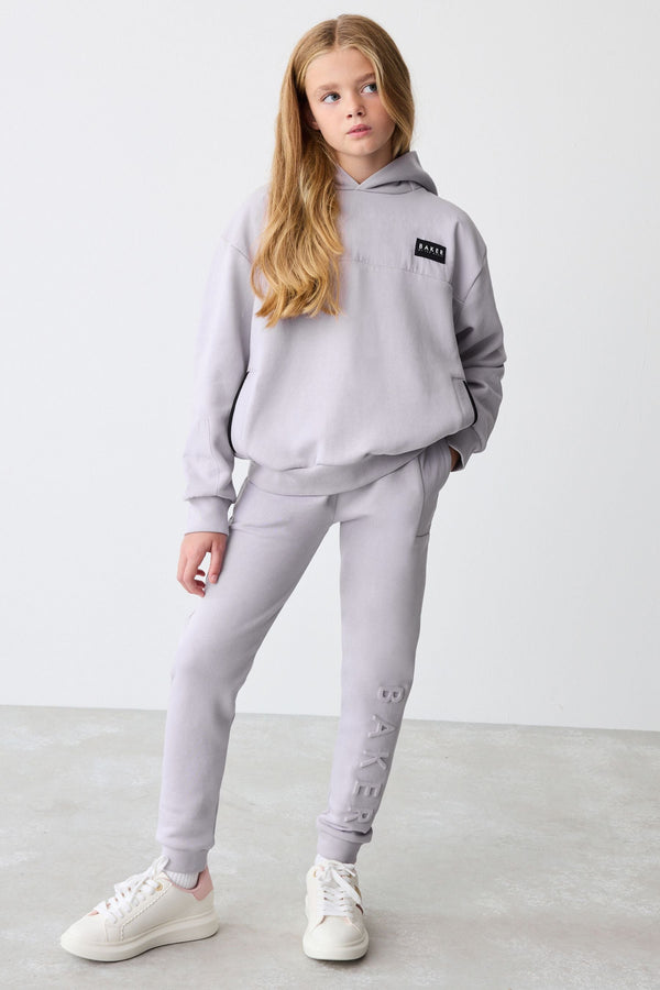 Baker by Ted Baker Lilac Panelled Hoodie and Embossed Joggers Set