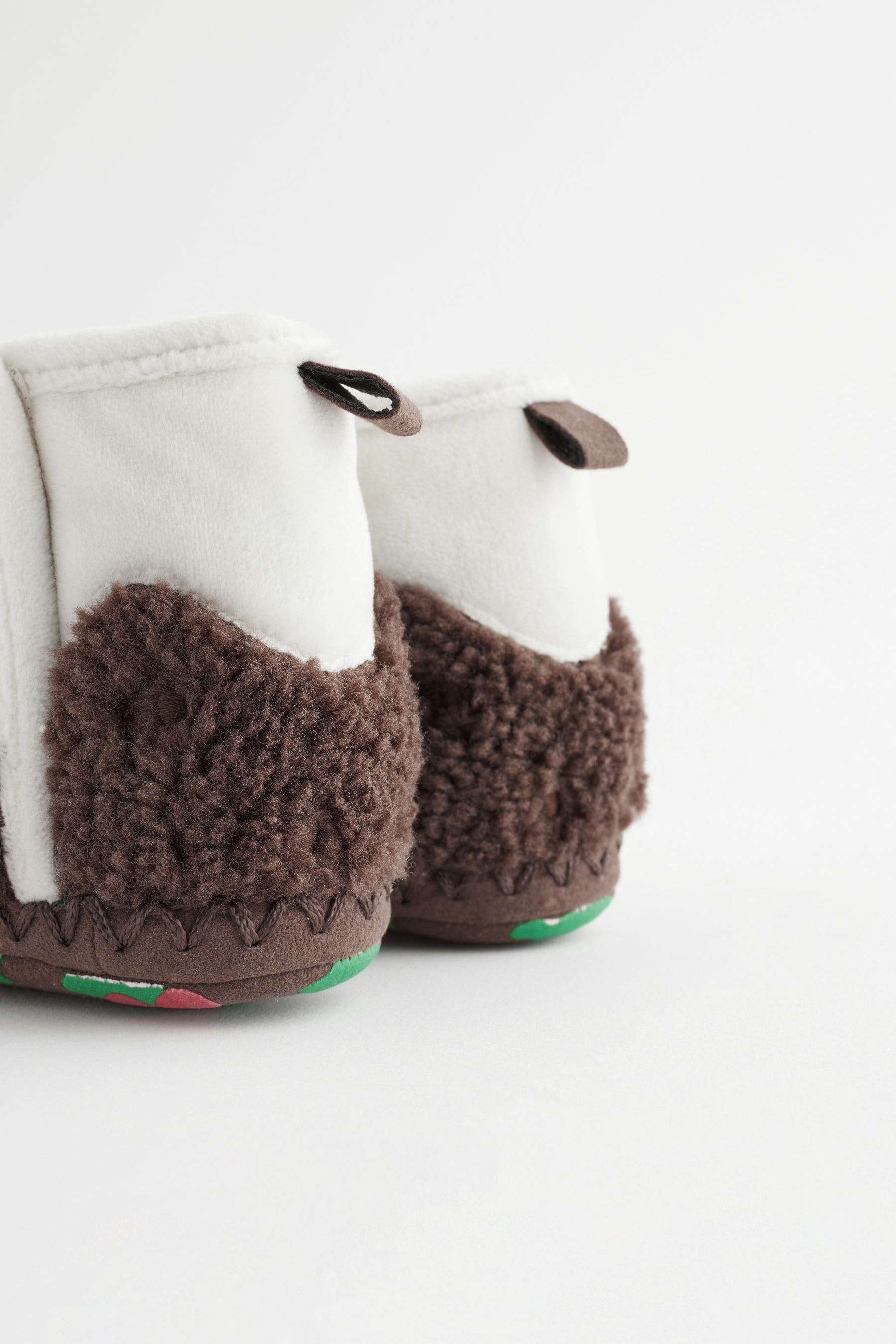 Brown Christmas Pudding Baby Boots (0-2mths)