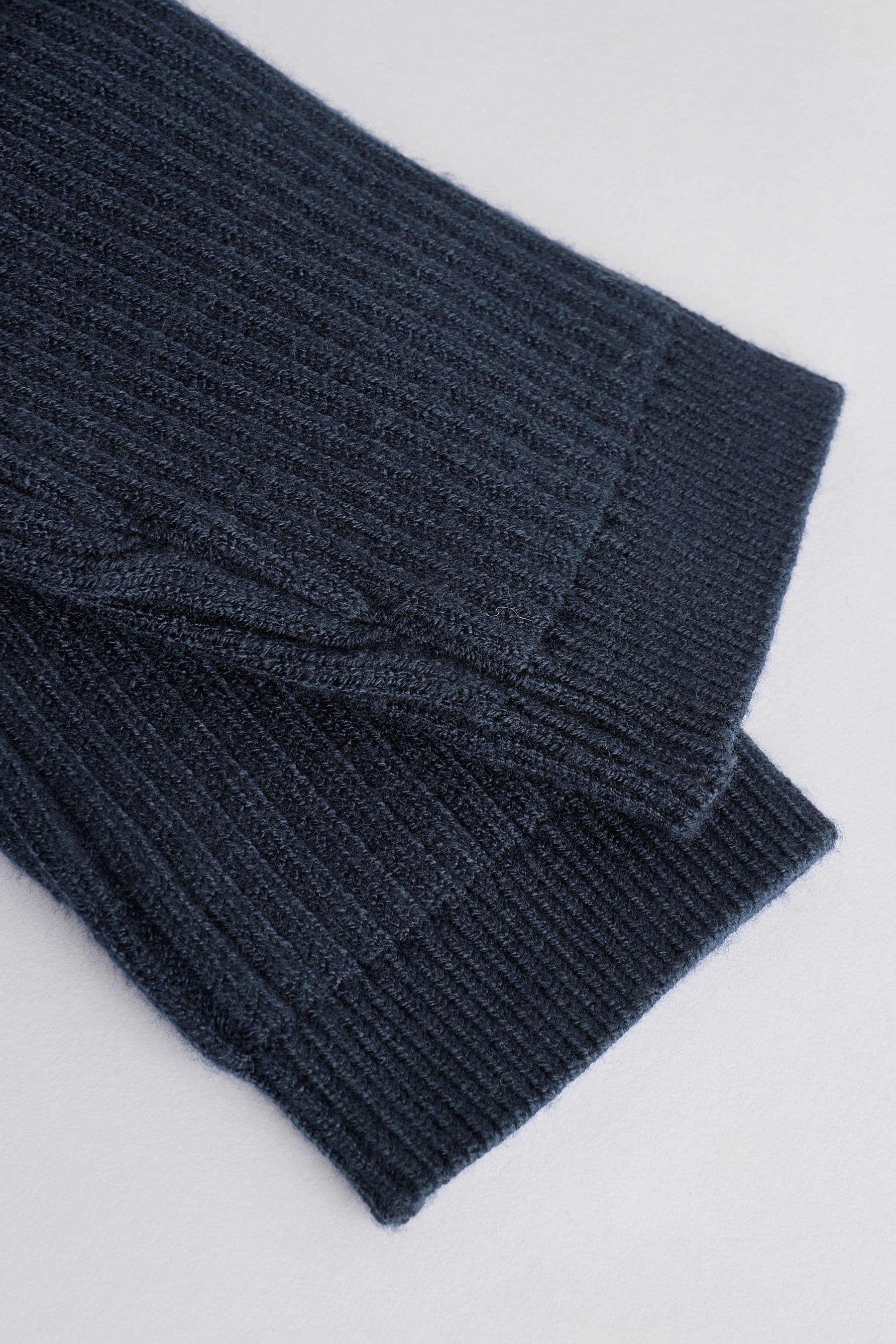 Navy Blue Baby Rib Shawl Knitted Cardigan (0mths-2yrs)