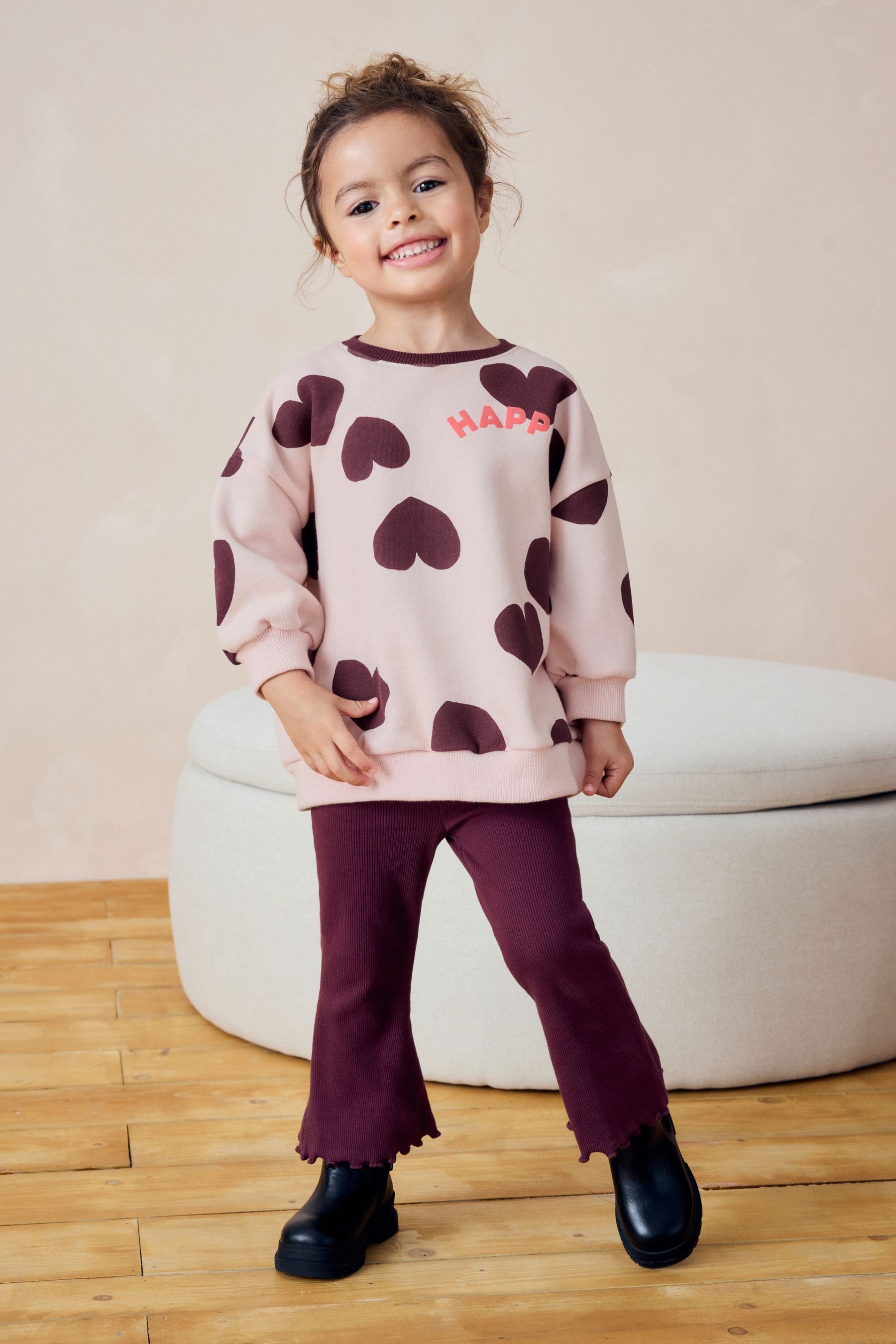 Plum Purple Sweatshirt and Flare Leggings Set (3mths-7yrs)