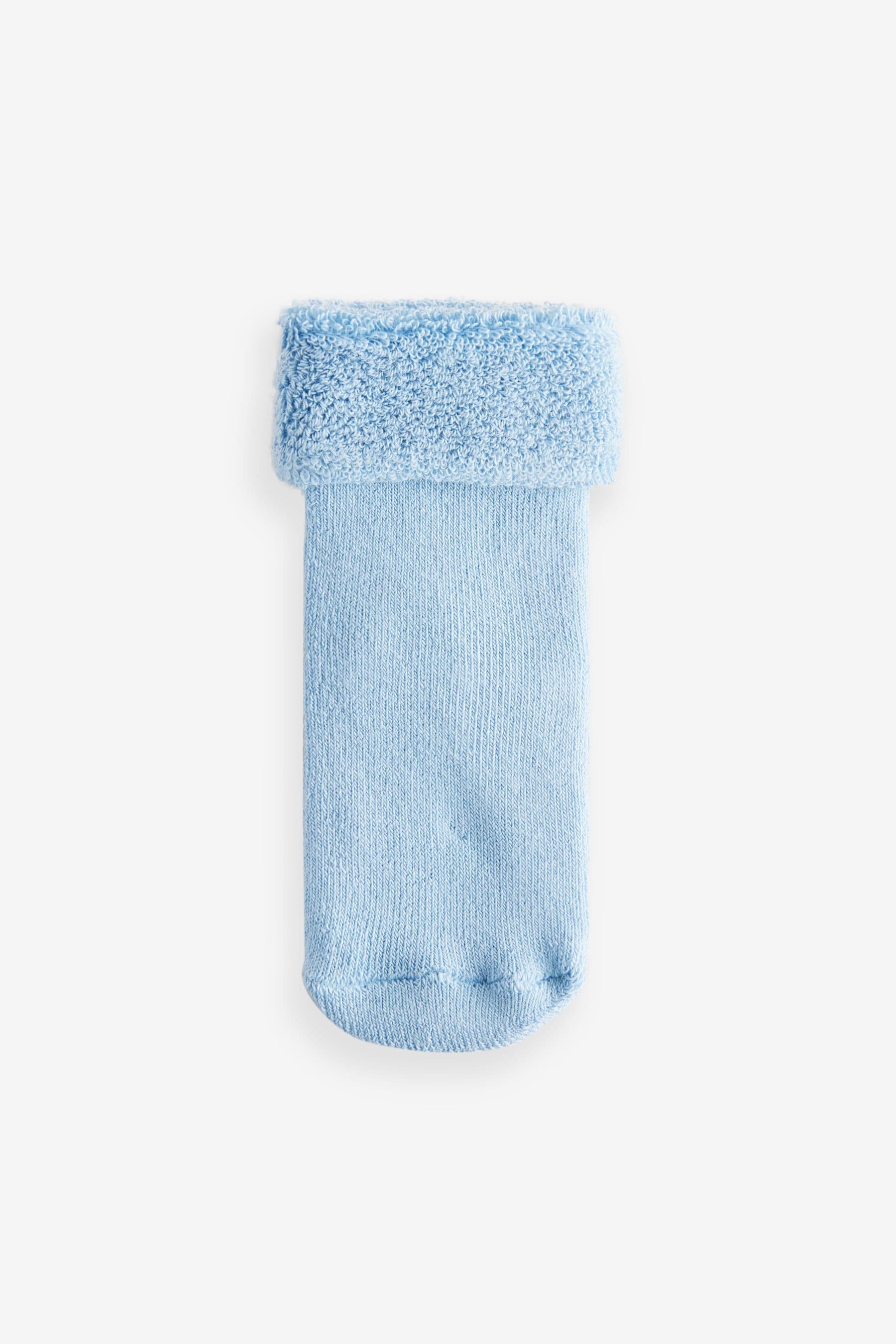 Blue Towelling Socks 4 Pack (0mths-2yrs)