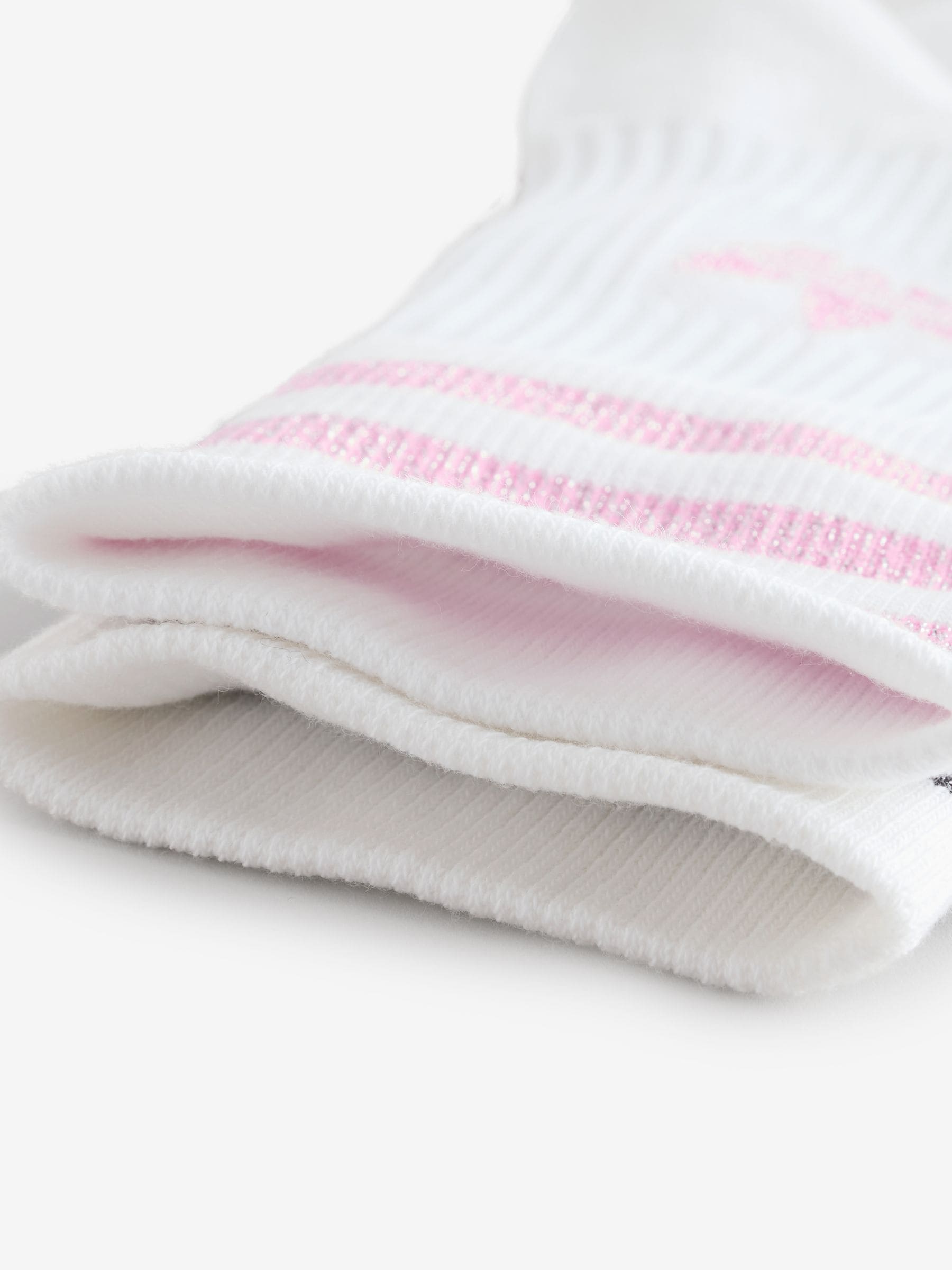 adidas Originals Pink/White Mid Cut Glitter Crew Socks 2 Pack