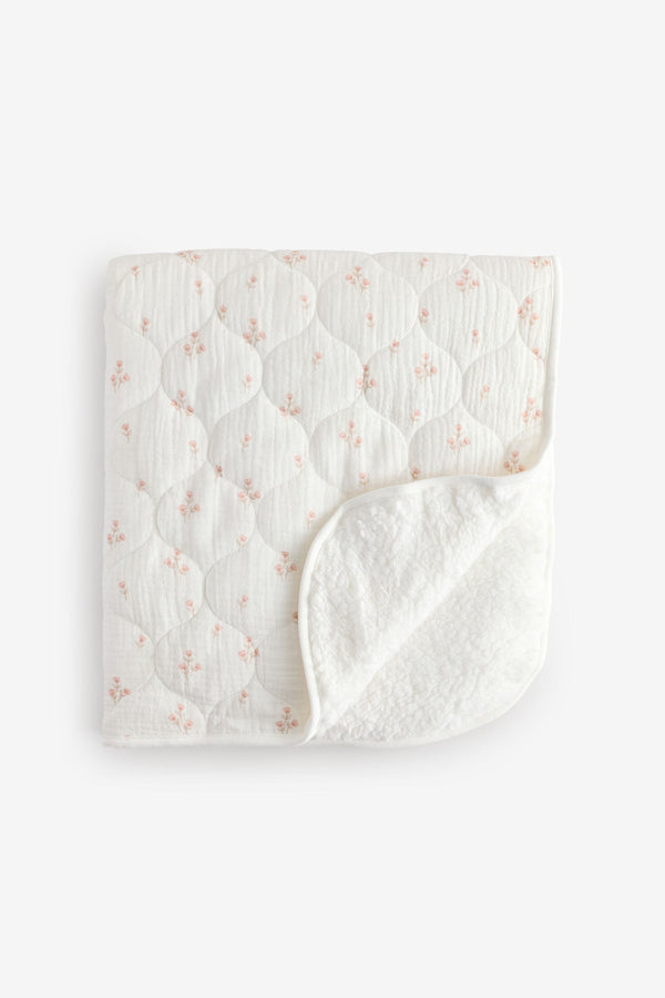 Delicate Floral Muslin Baby Fleece Blanket