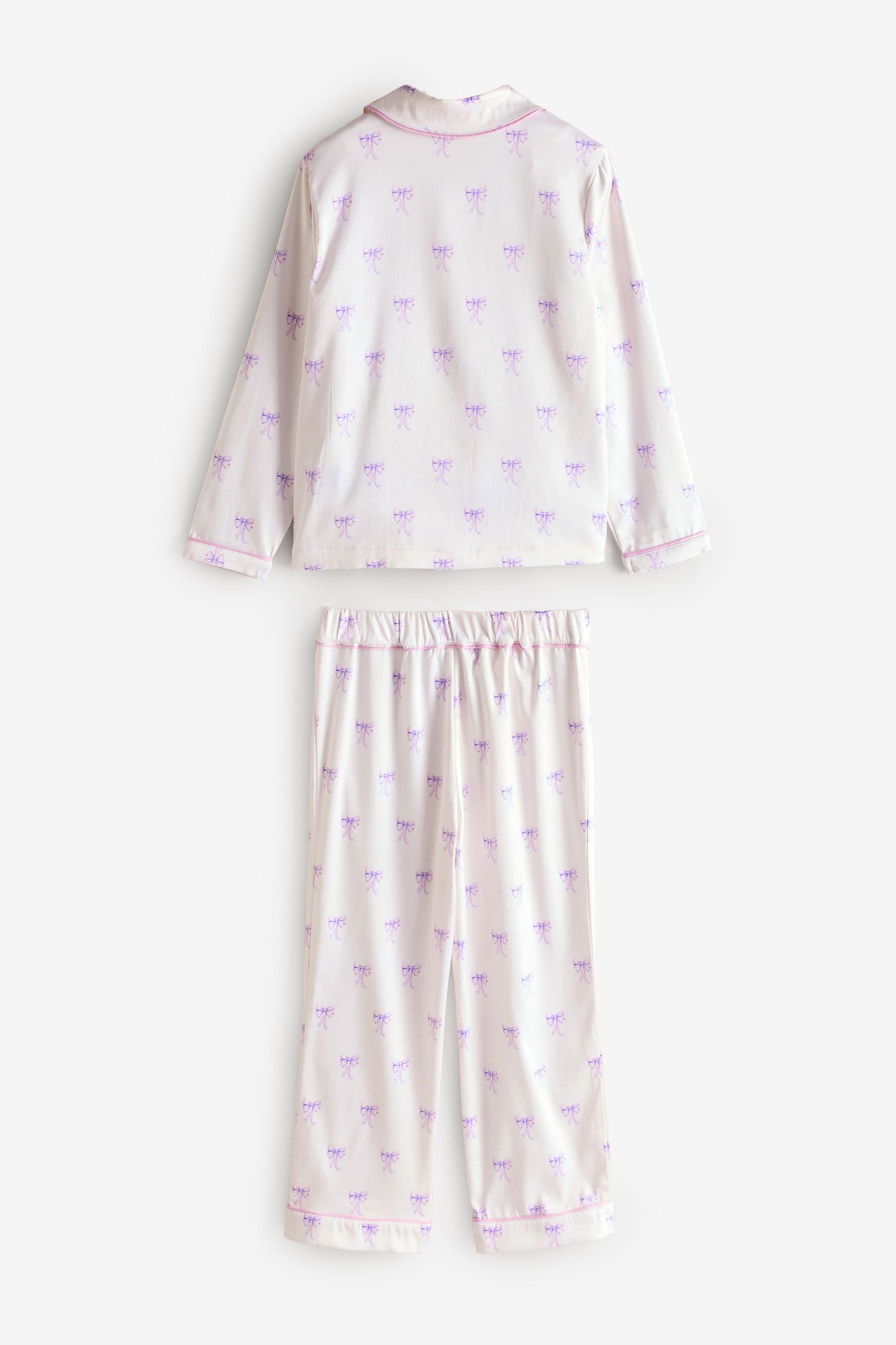 White/Purple Button Through Pyjamas (6-16yrs)