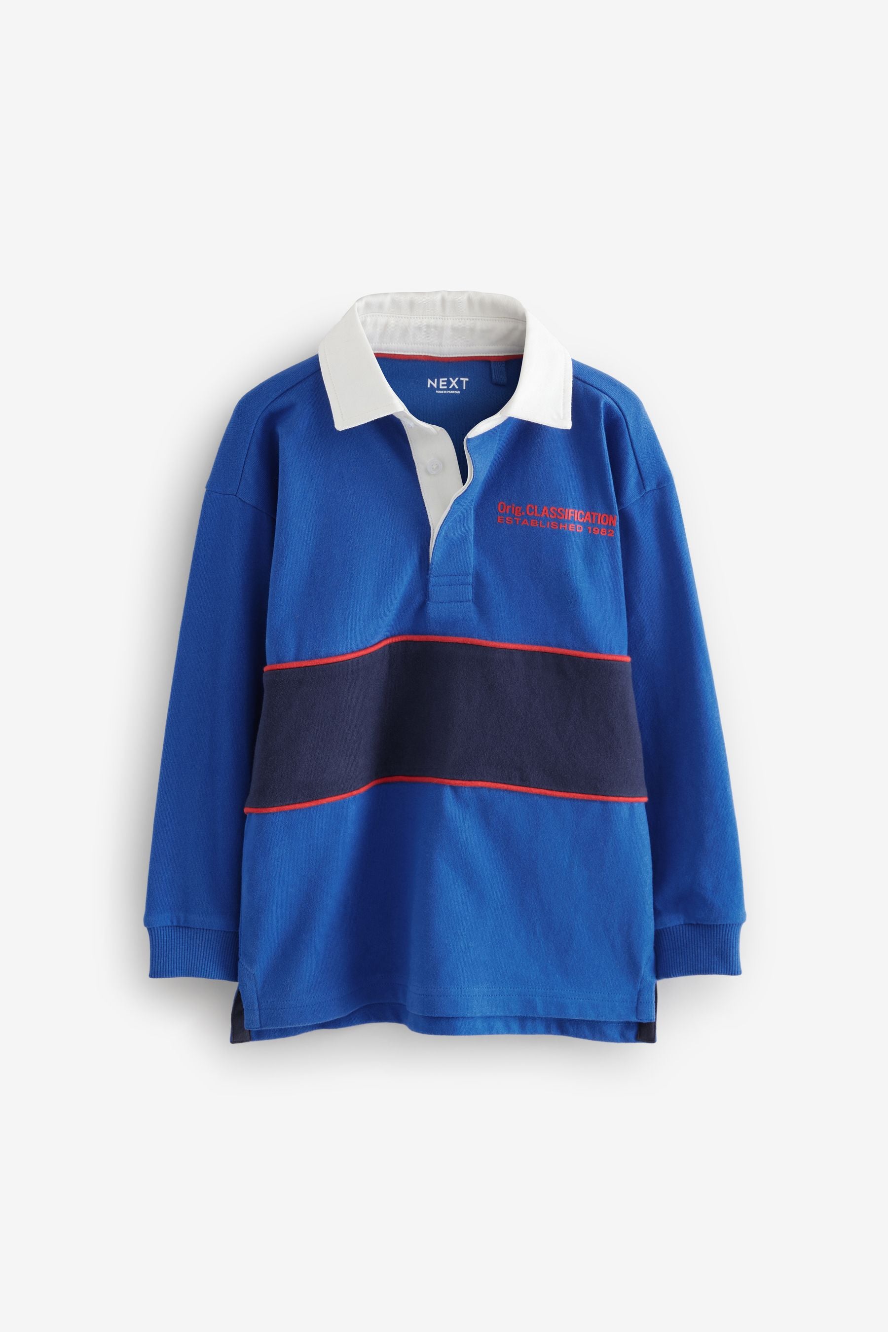 Cobalt Blue Long Sleeve Rugby 100% Cotton Polo Shirt (3-16yrs)