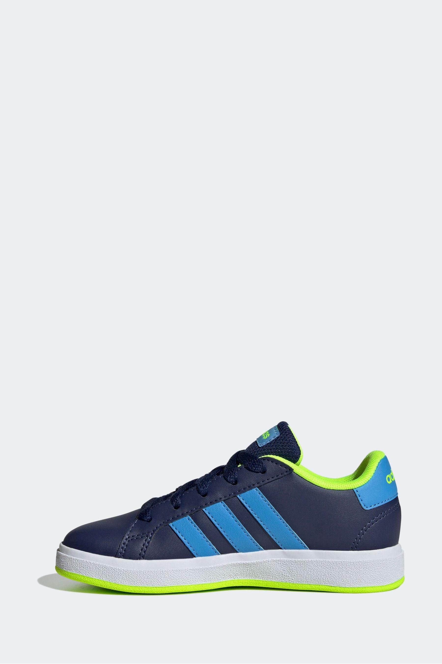 adidas Navy Kids Sportswear Grand Court Lifestyle Tennis Lace-Up Trainers