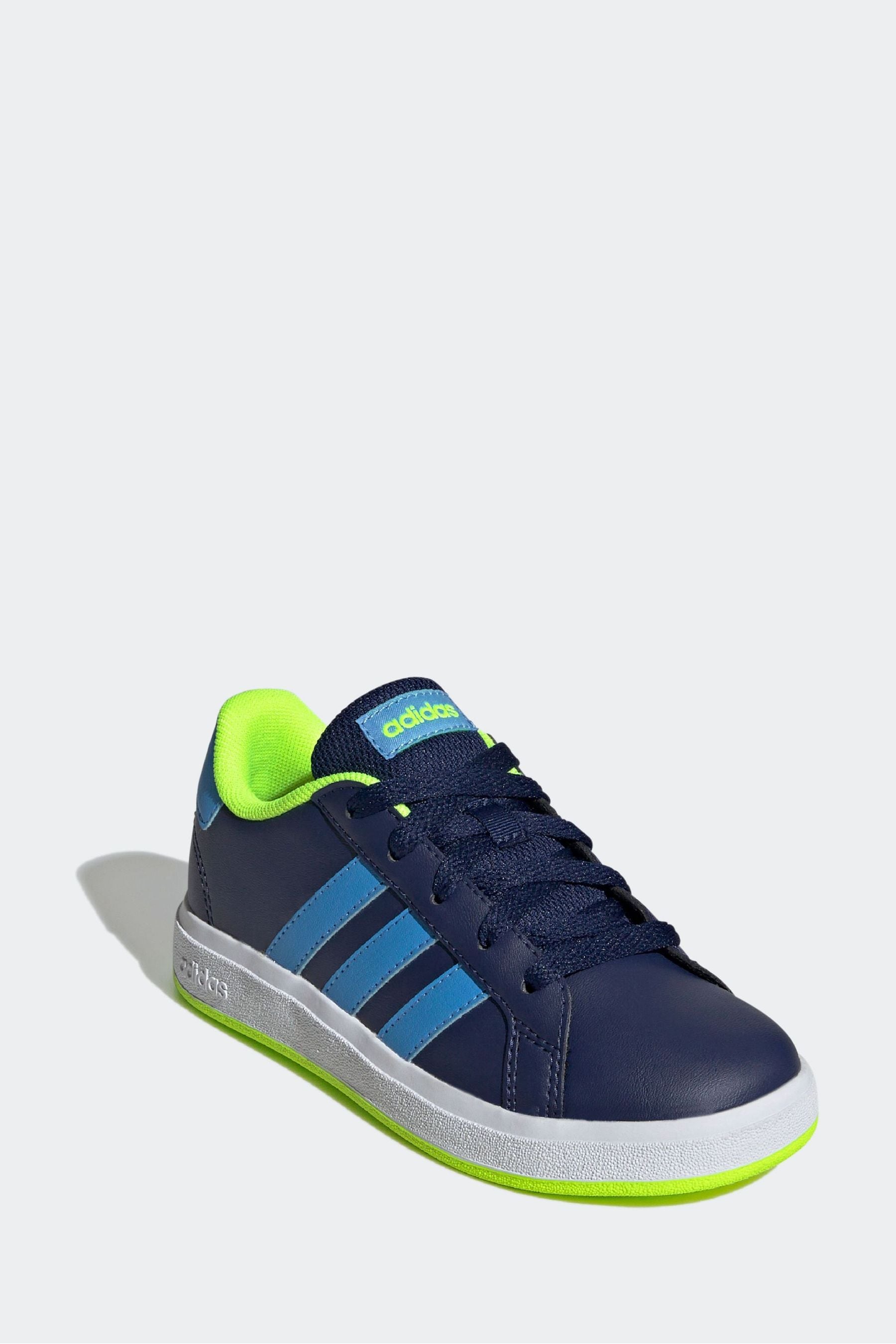 adidas Navy Kids Sportswear Grand Court Lifestyle Tennis Lace-Up Trainers