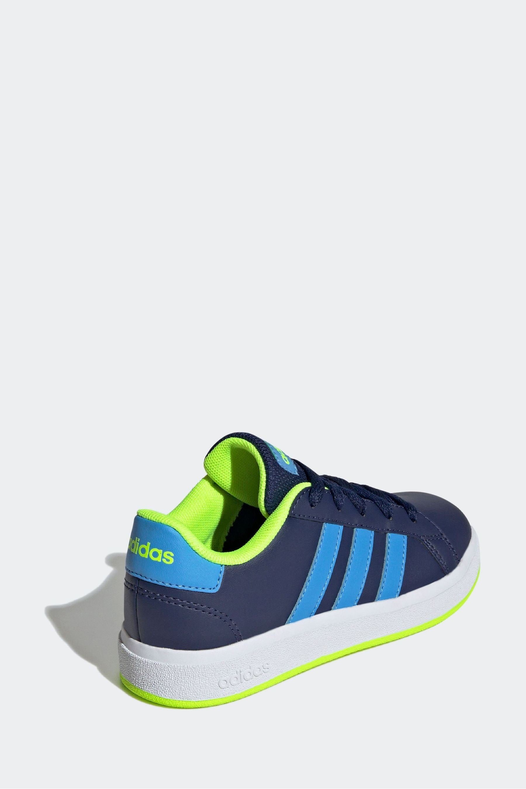 adidas Navy Kids Sportswear Grand Court Lifestyle Tennis Lace-Up Trainers