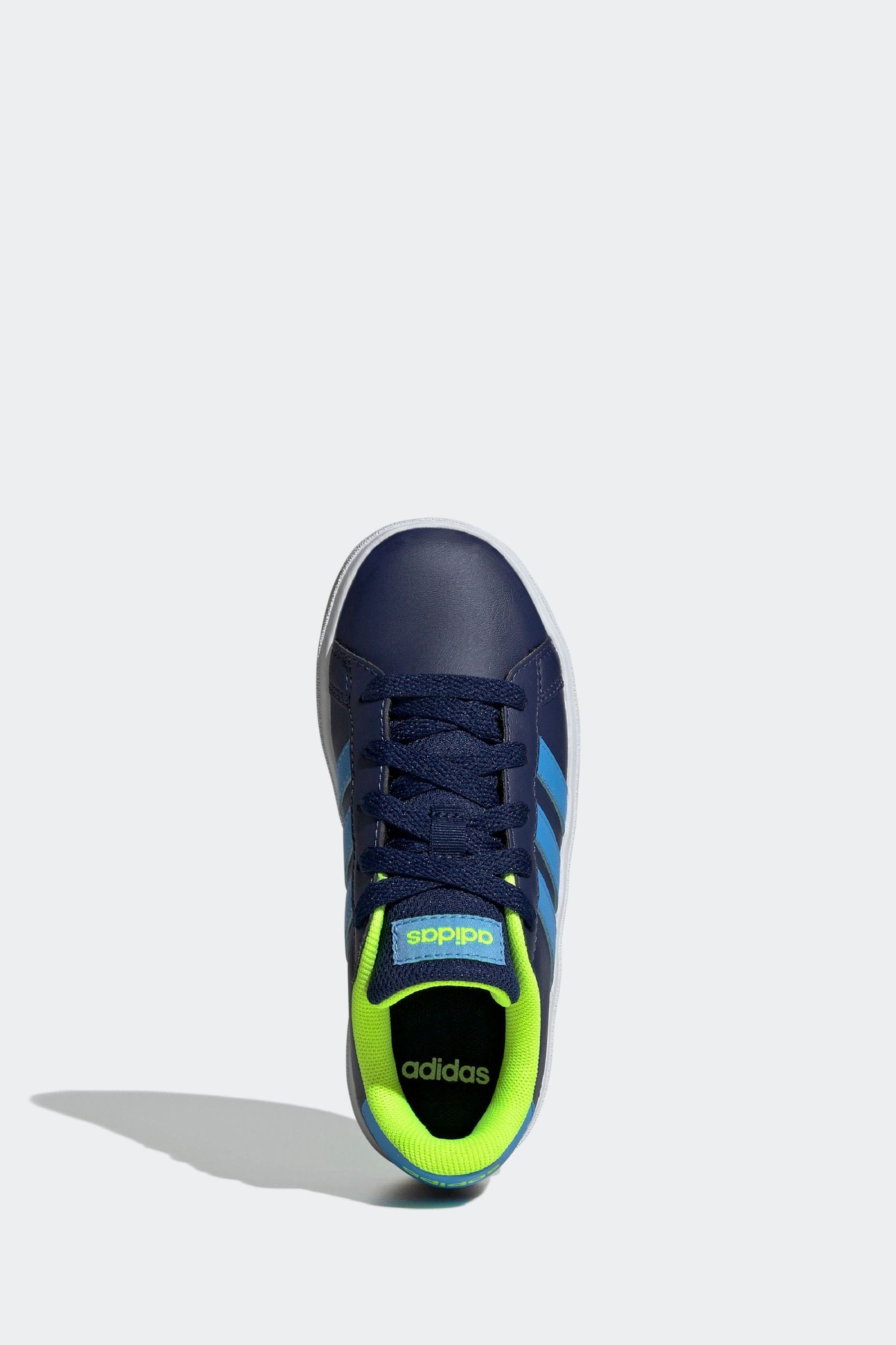 adidas Navy Kids Sportswear Grand Court Lifestyle Tennis Lace-Up Trainers