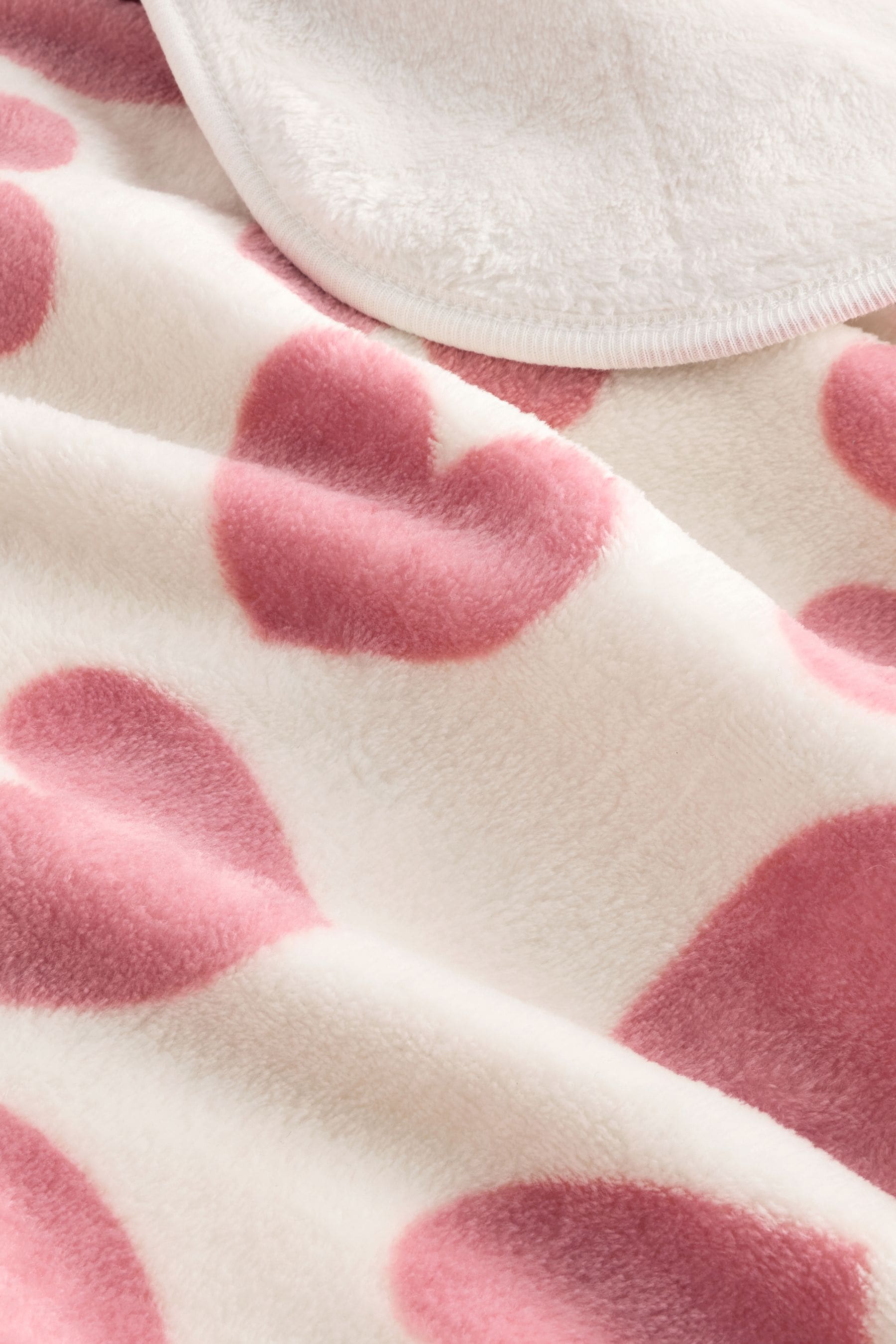 Pink Heart Fleece Baby Blanket