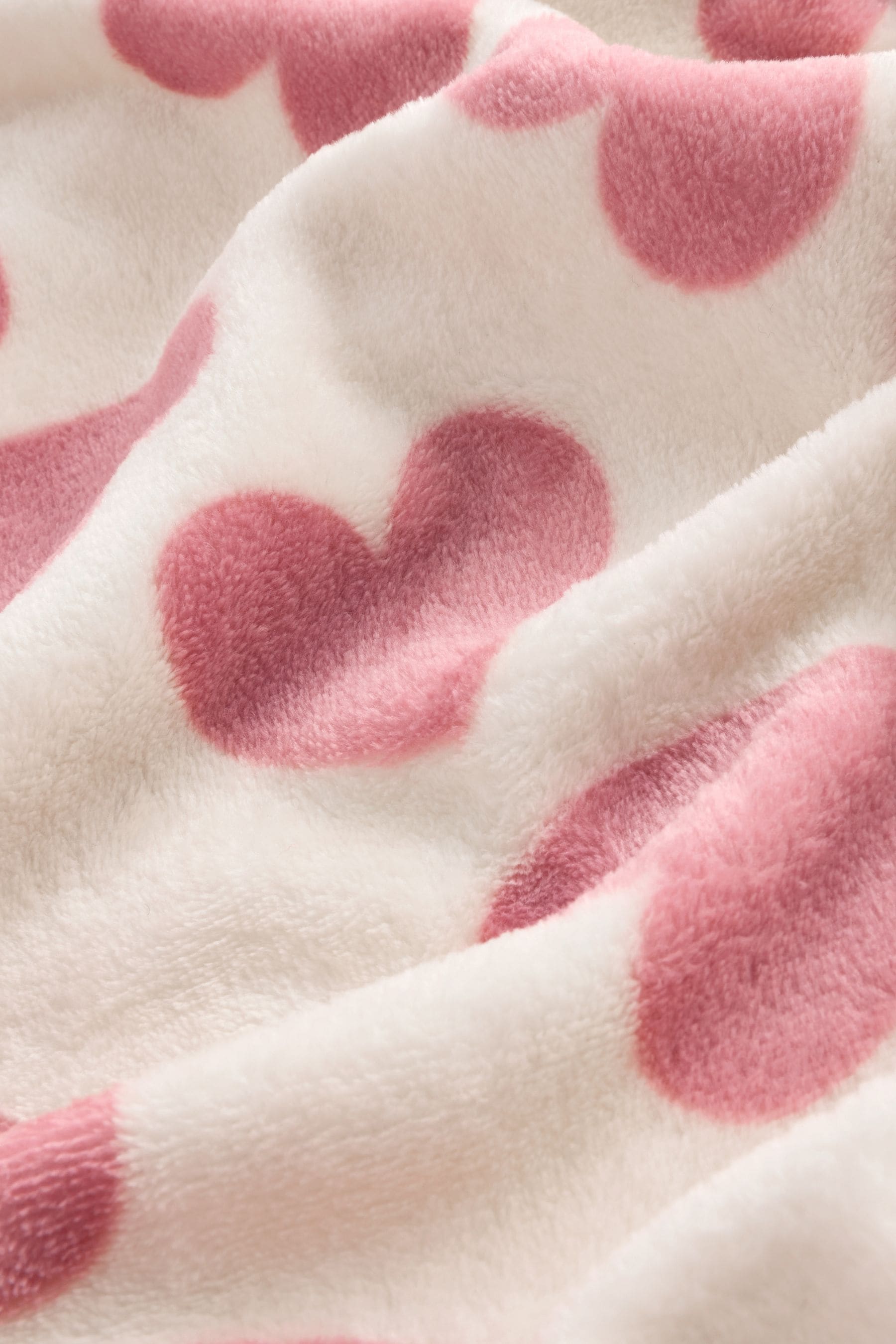 Pink Heart Fleece Baby Blanket