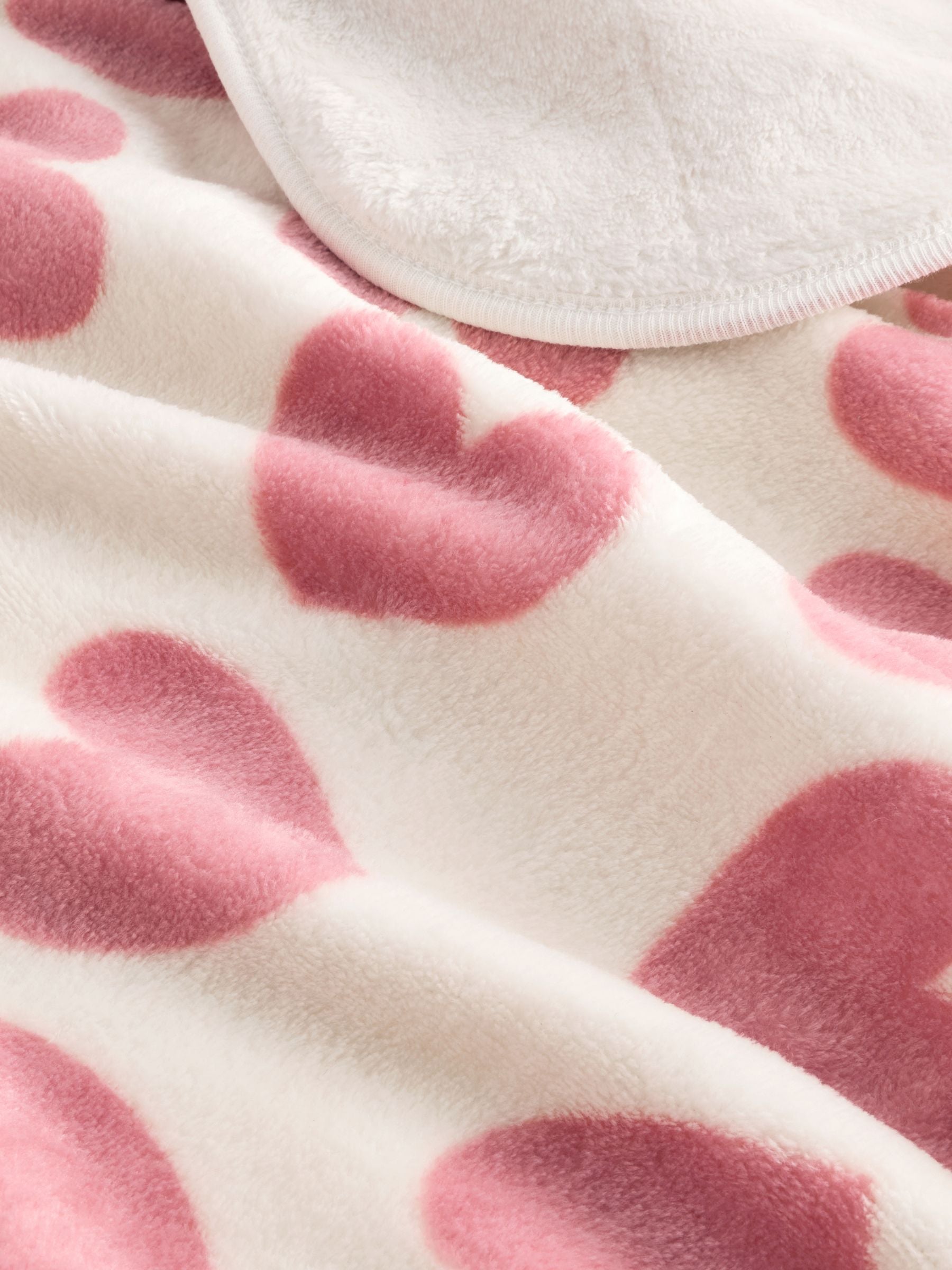 Pink Heart Fleece Baby Blanket