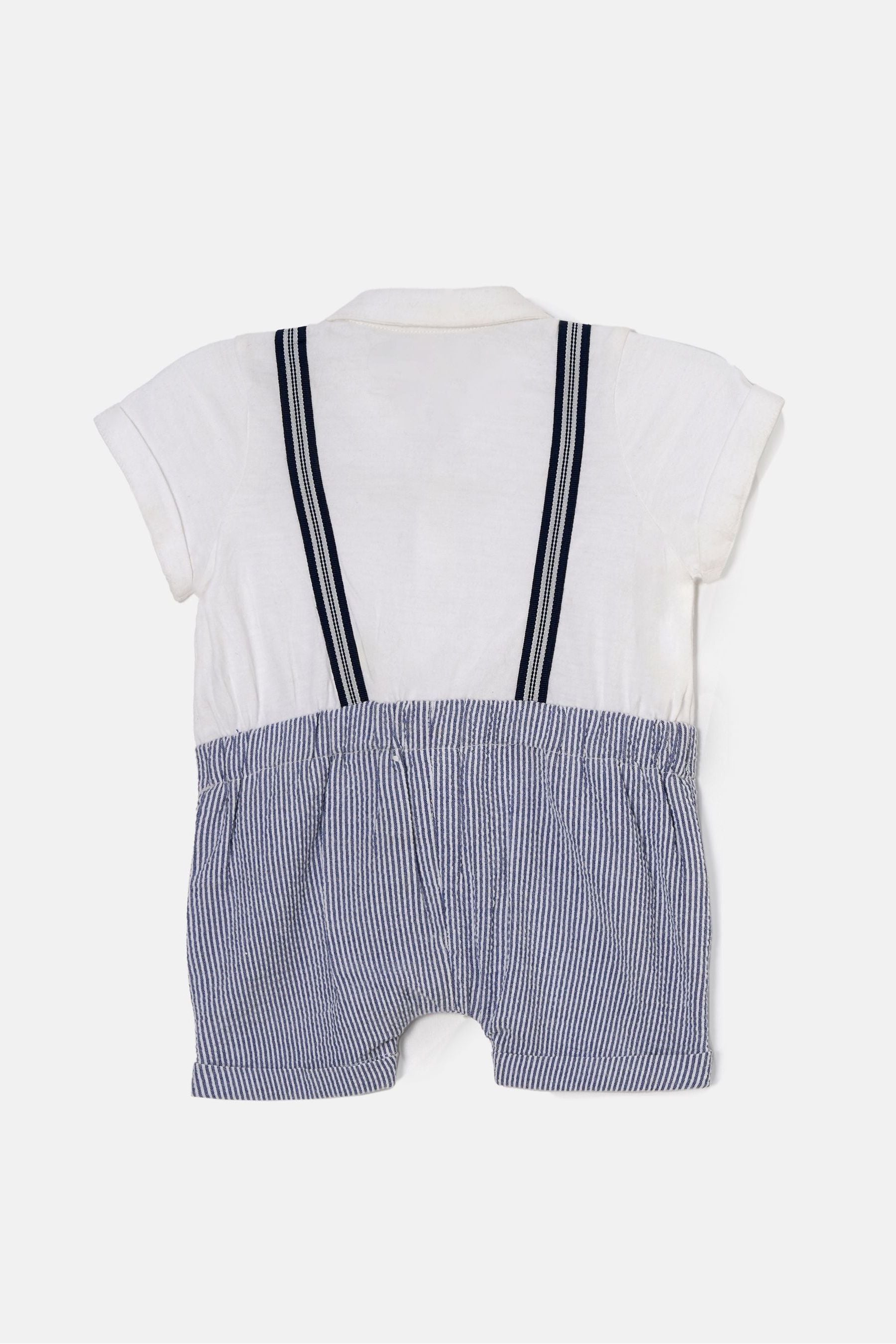 Angel & Rocket Blue Baby 100% Cotton Smart Woven Dungarees set