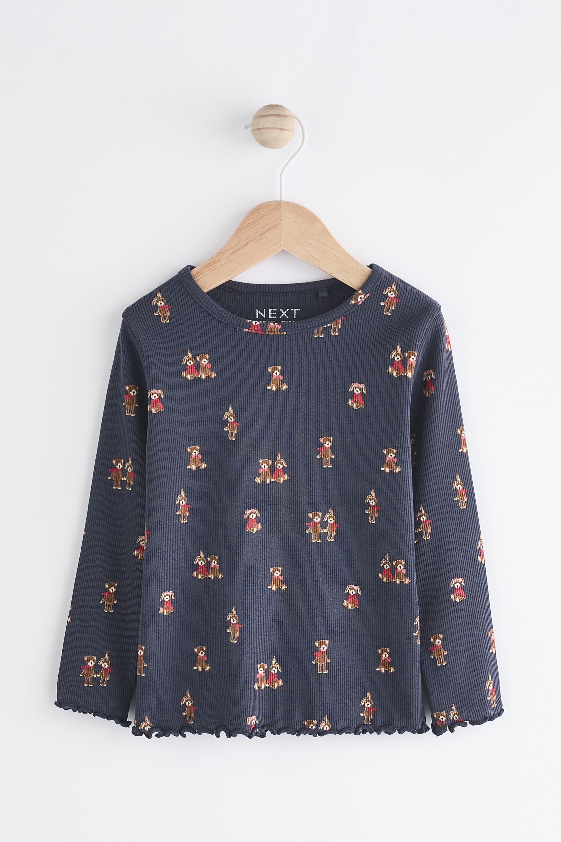 Navy Bunny CottonRich Long Sleeve Rib T-Shirt (3mths-7yrs)