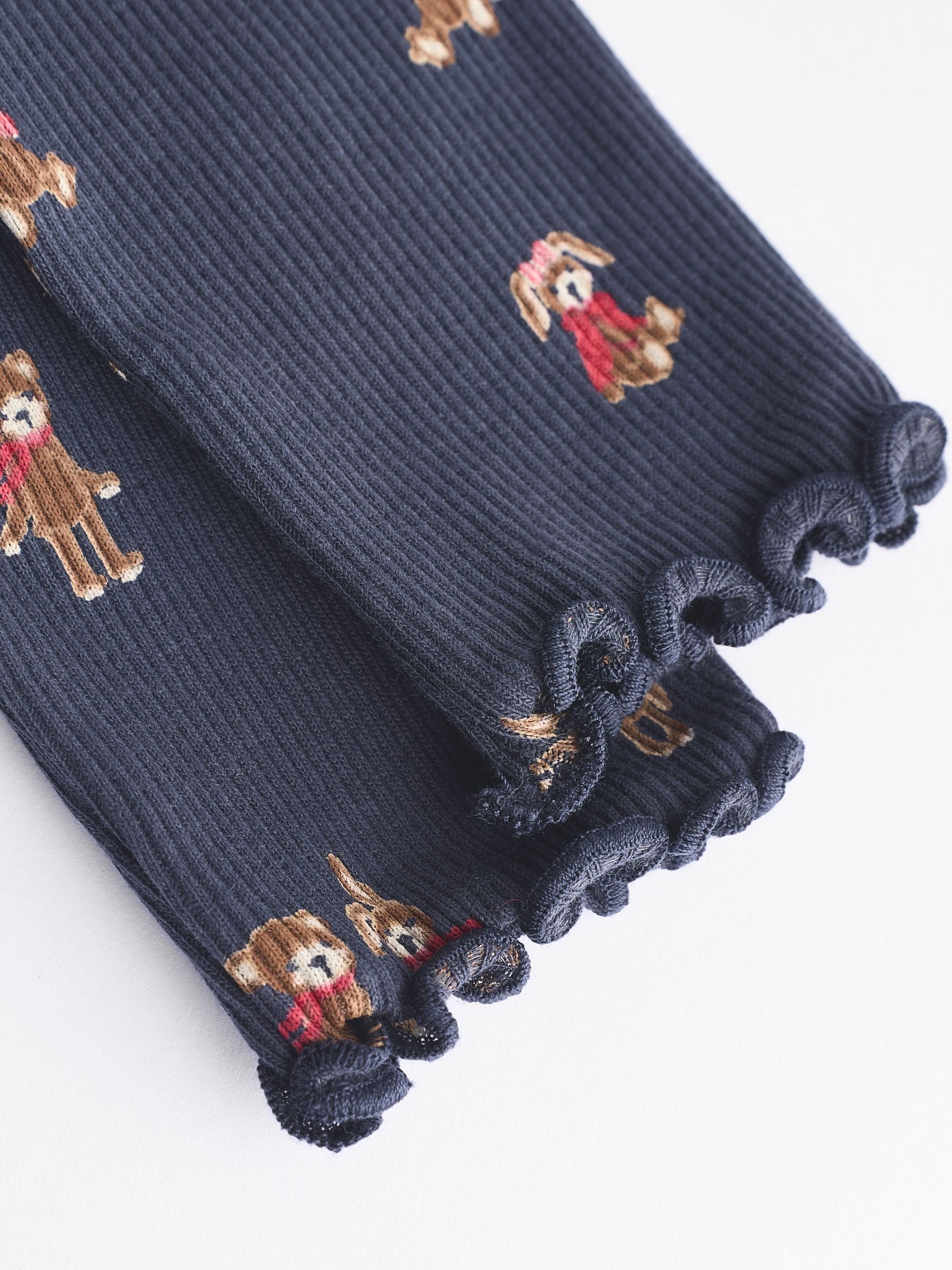 Navy Bunny Cotton Rich Long Sleeve Rib T-Shirt (3mths-7yrs)