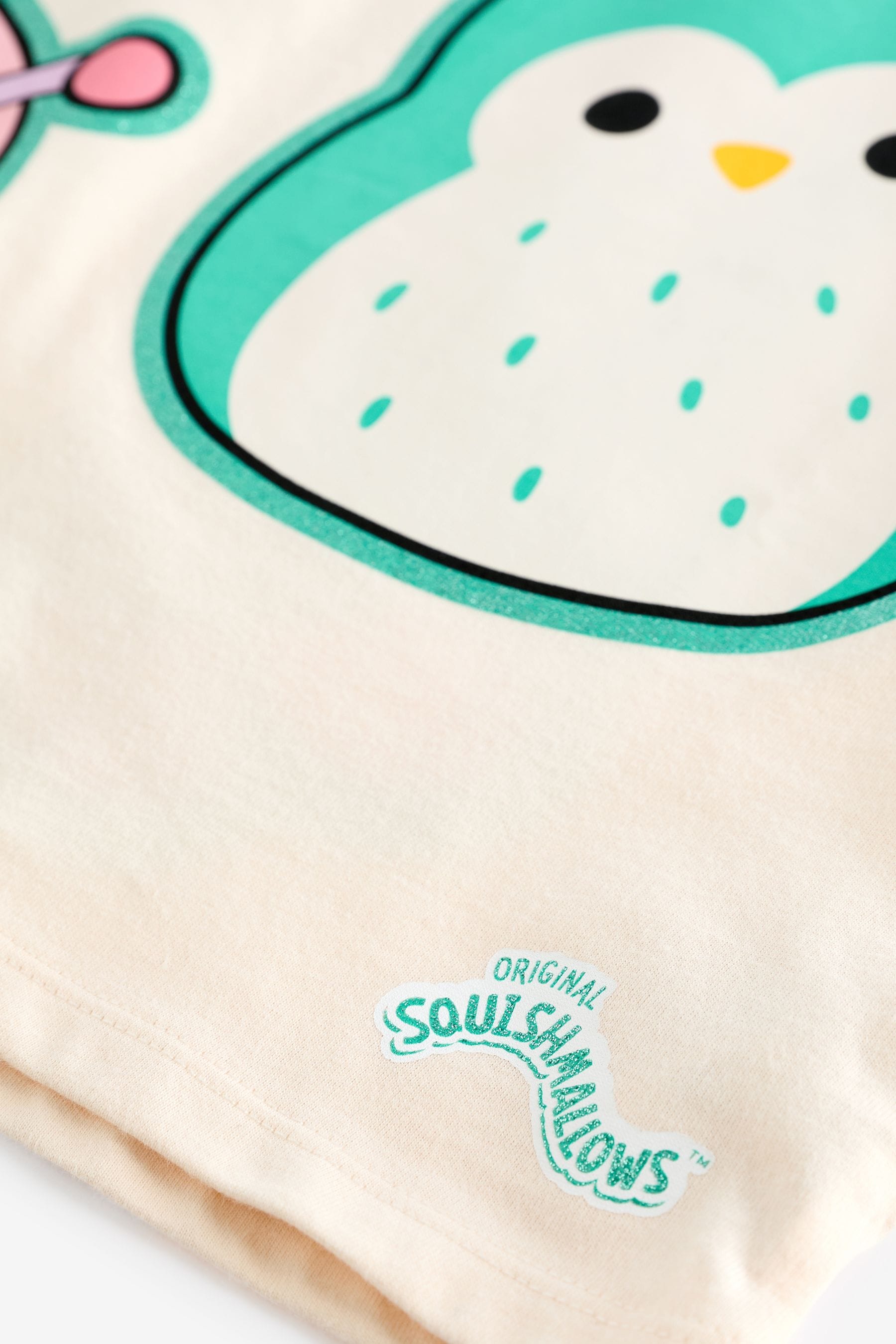 Ecru White Squishmallows 100% Cotton Boxy T-Shirt (3-16yrs)