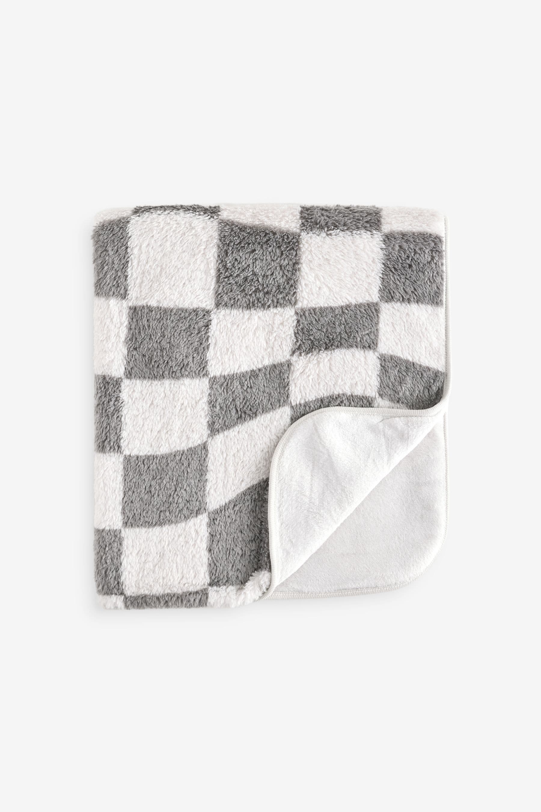 Black/White Checkerboard Fleece Baby Blanket