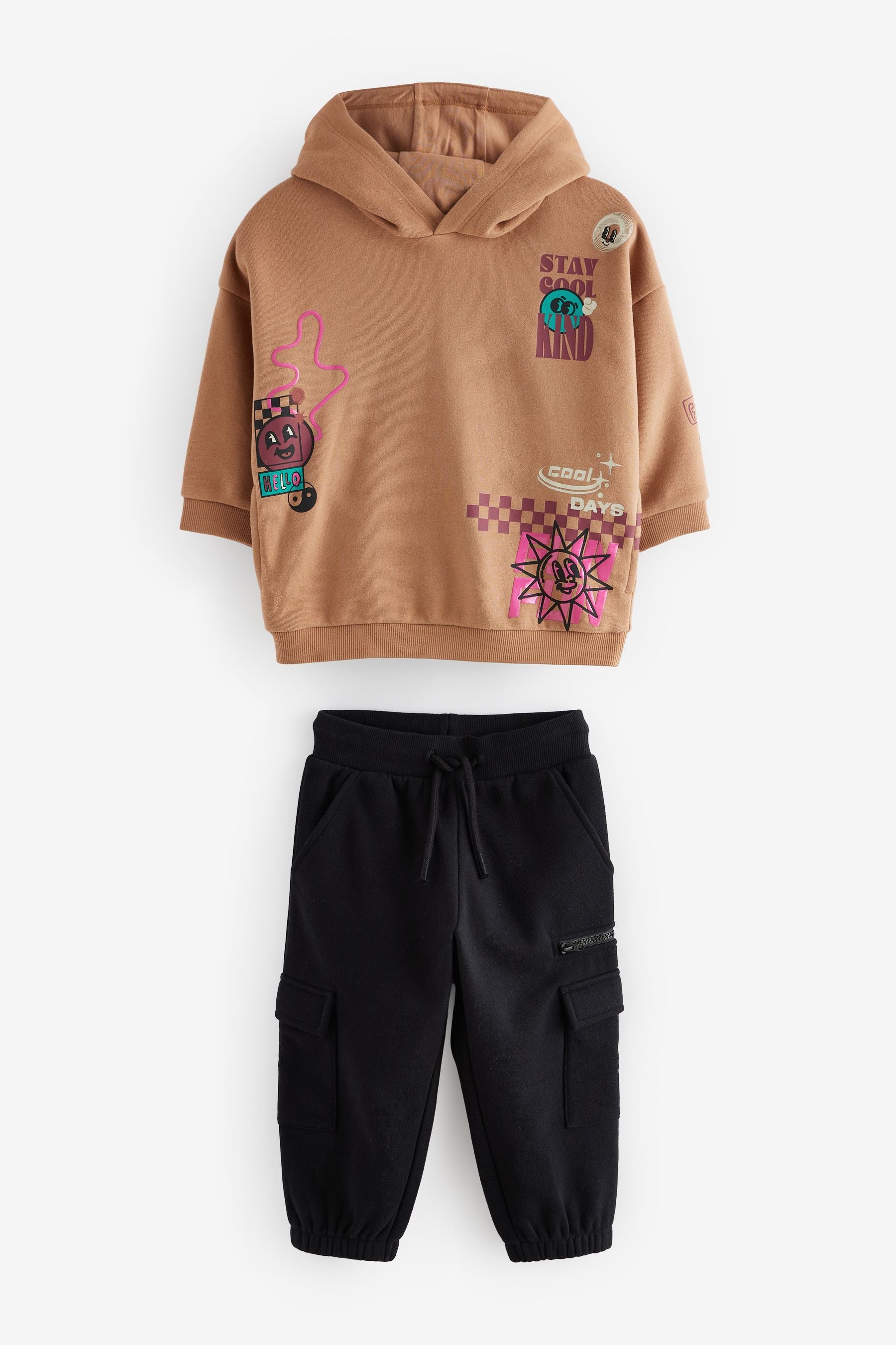 Tan Brown Utility Hoodie and Joggers Set (3mths-7yrs)