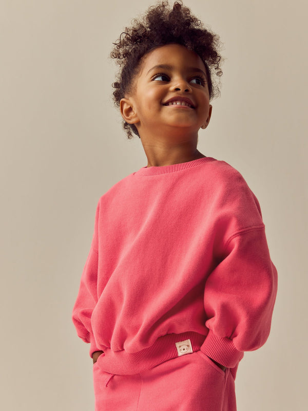 Coral Pink Crew Sweatshirt (3mths-7yrs)