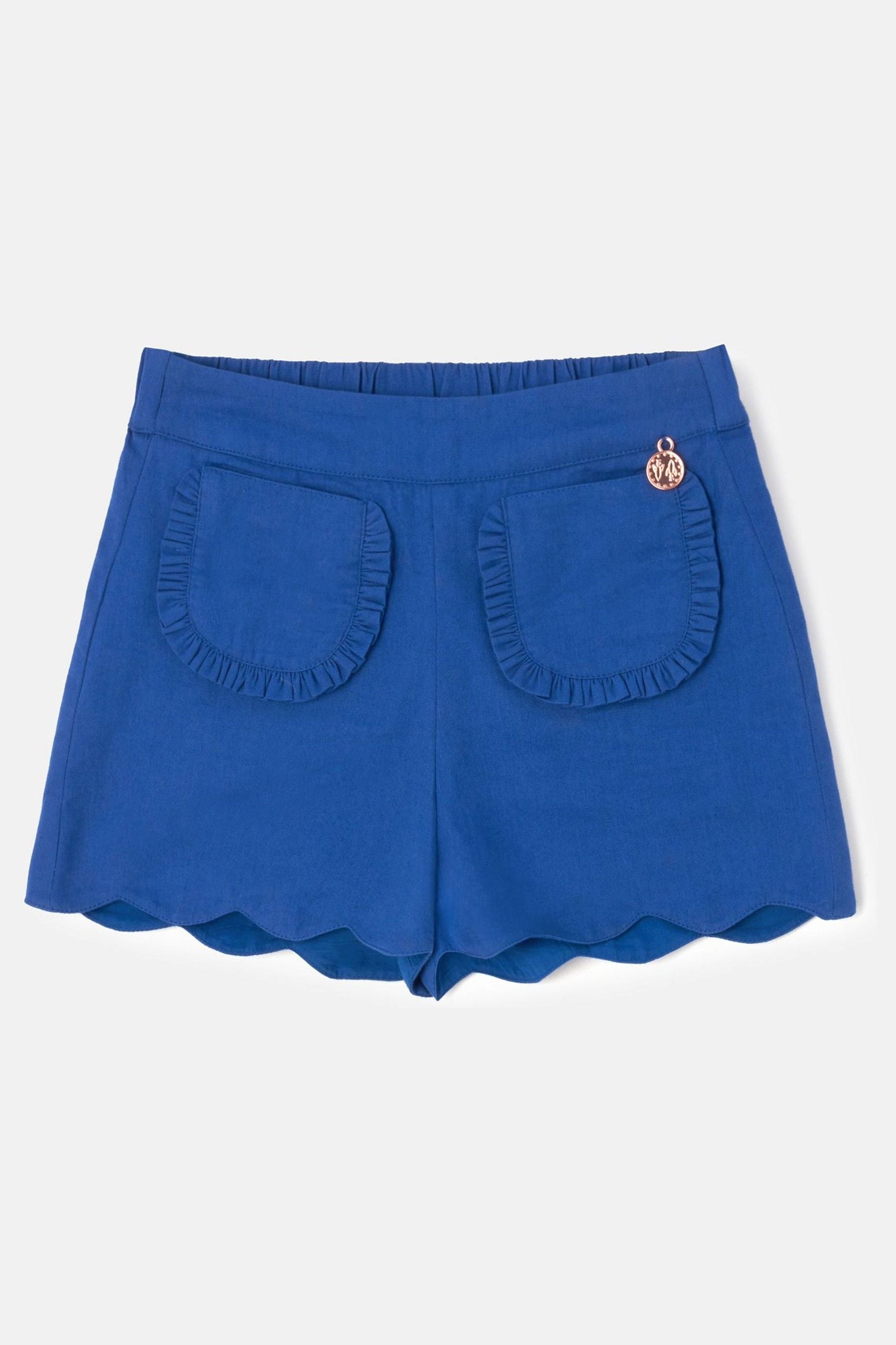 Blue Angel & Rocket Lacey Scallop Hem Shorts