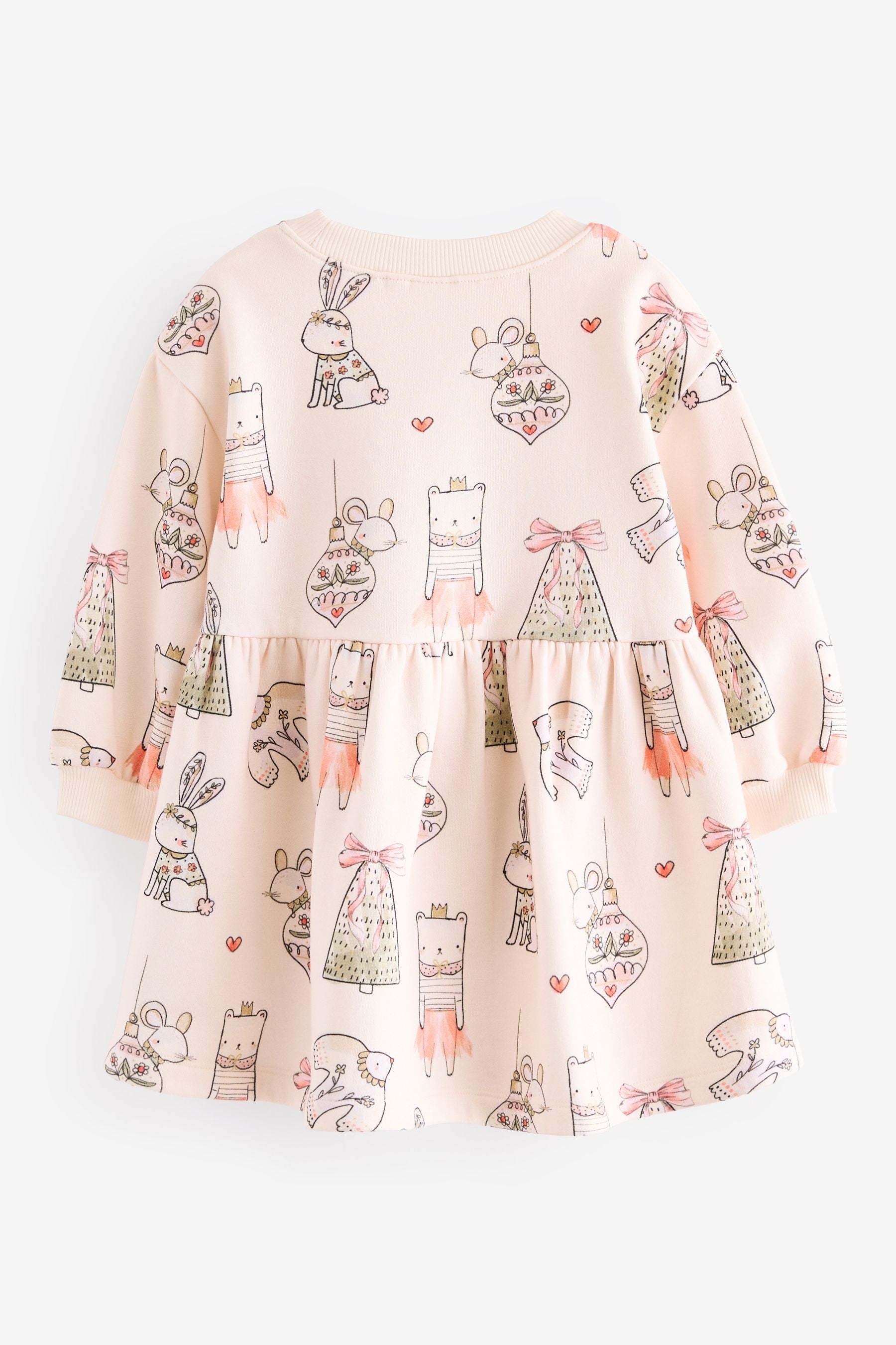 Cream Christmas Sweat Dress (3mths-7yrs)