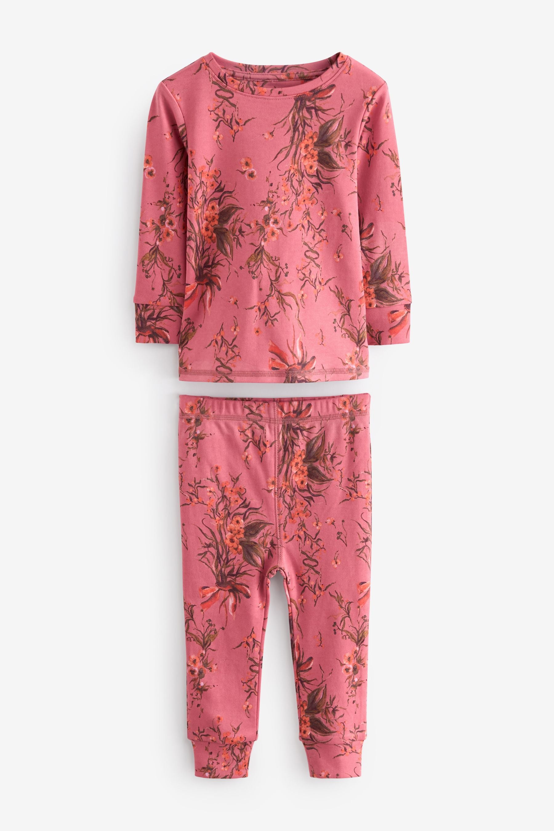 Pink/Purple/Cream 100% Cotton Floral Pyjamas 3 Pack (9mths-16yrs)