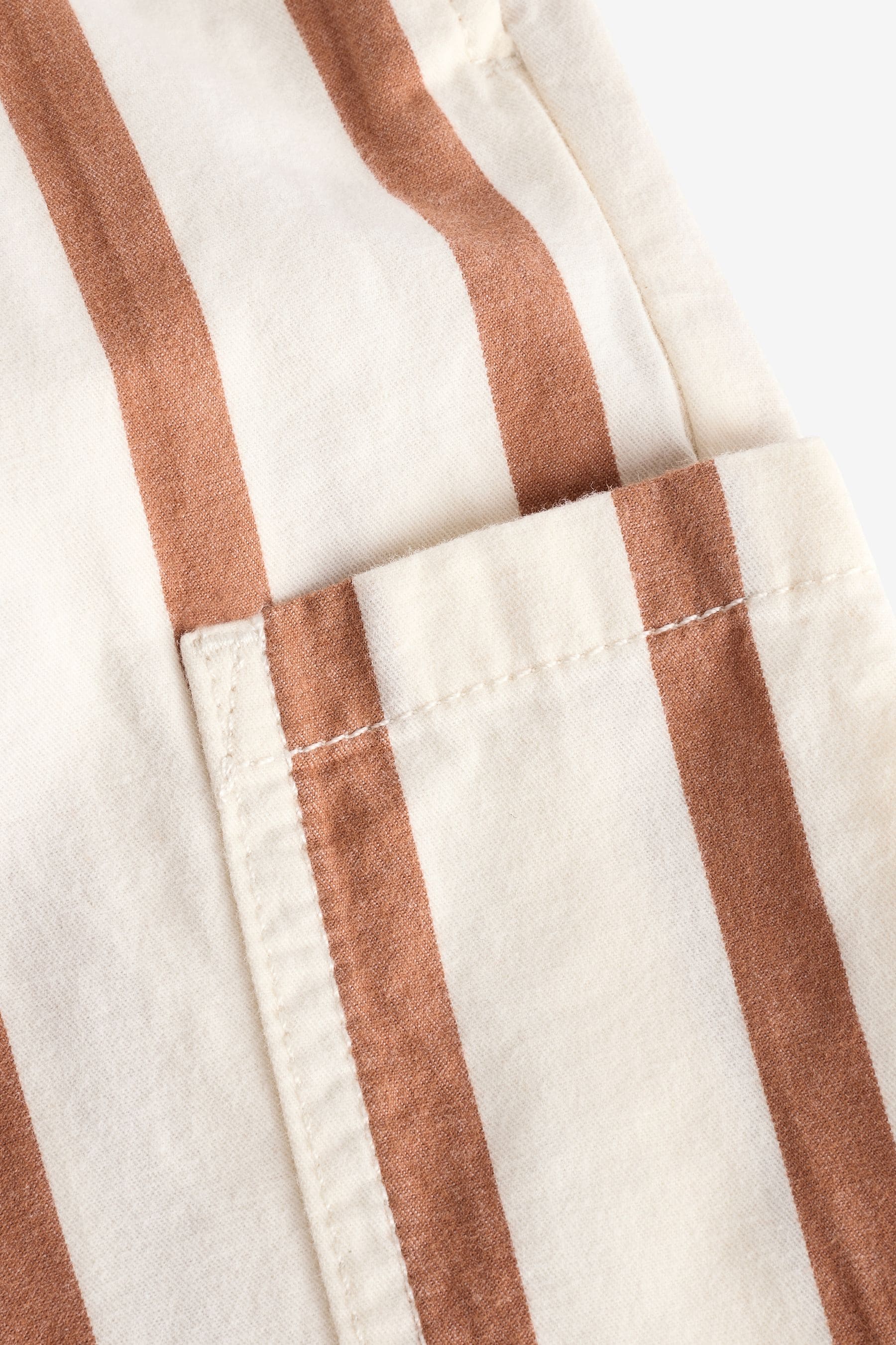 Rust/Ecru Stripe 100% Cotton Side Pocket Pull-On Trousers (3mths-7yrs)