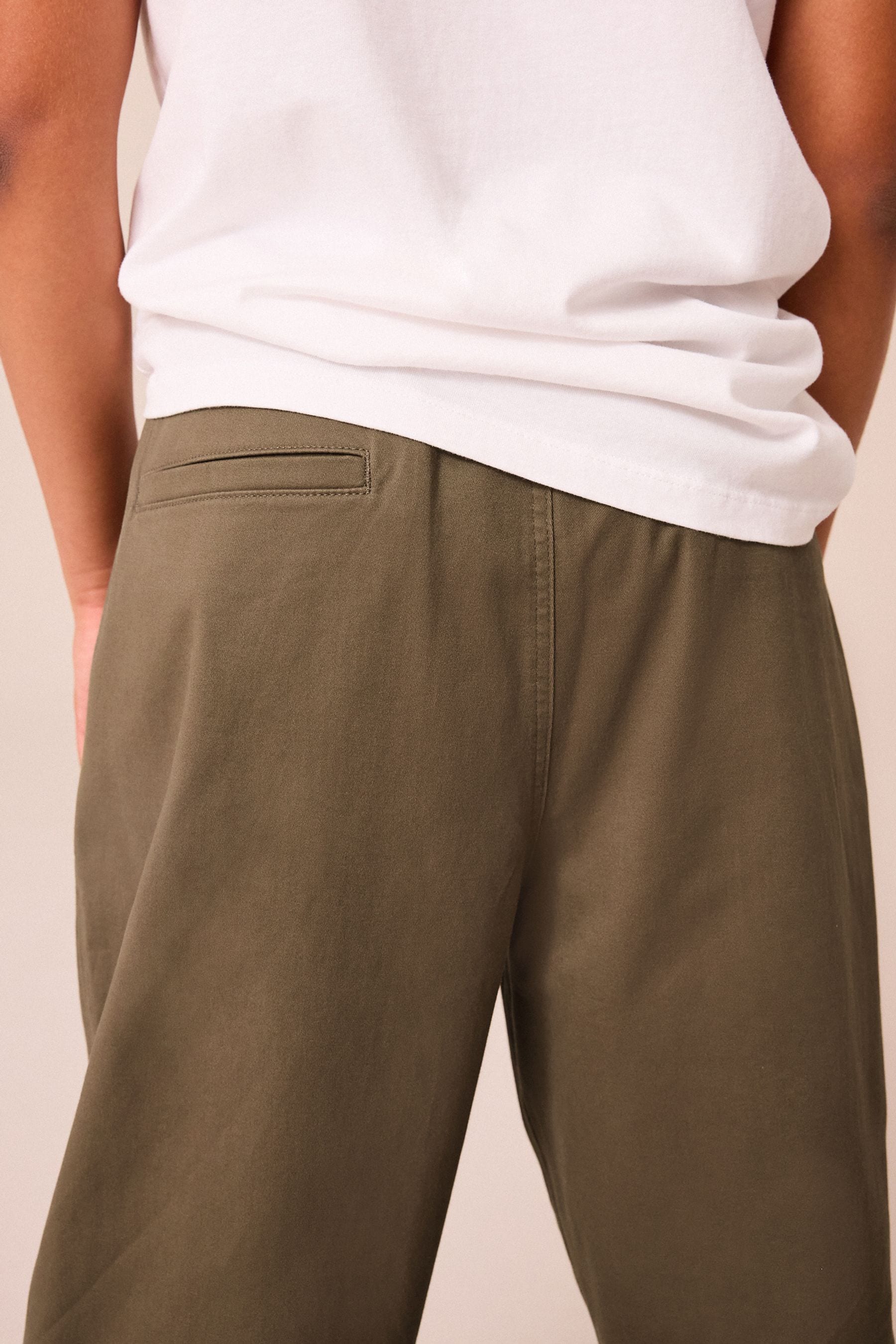 Khaki Green Tapered Smart Trousers (3-16yrs)