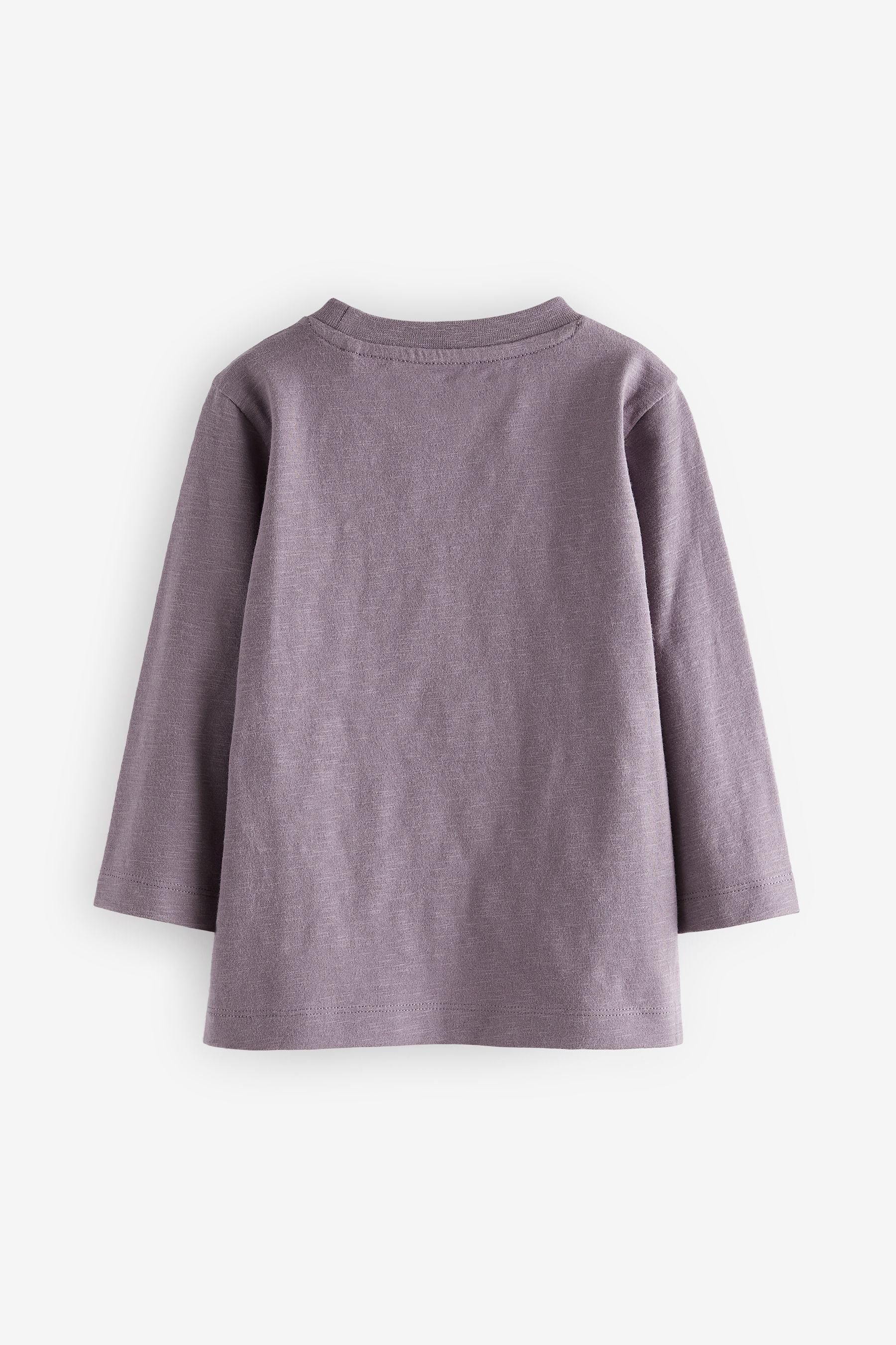 Lilac Purple Face 100% Cotton Long Sleeves Semi Plain T-Shirt (3mths-7yrs)