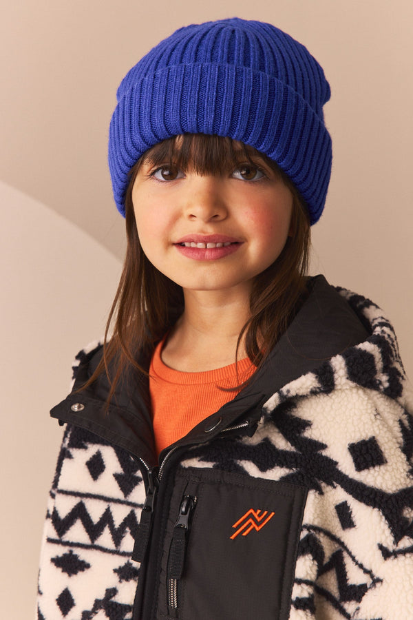 Cobalt Blue Rib Beanie Hat (1-16yrs)