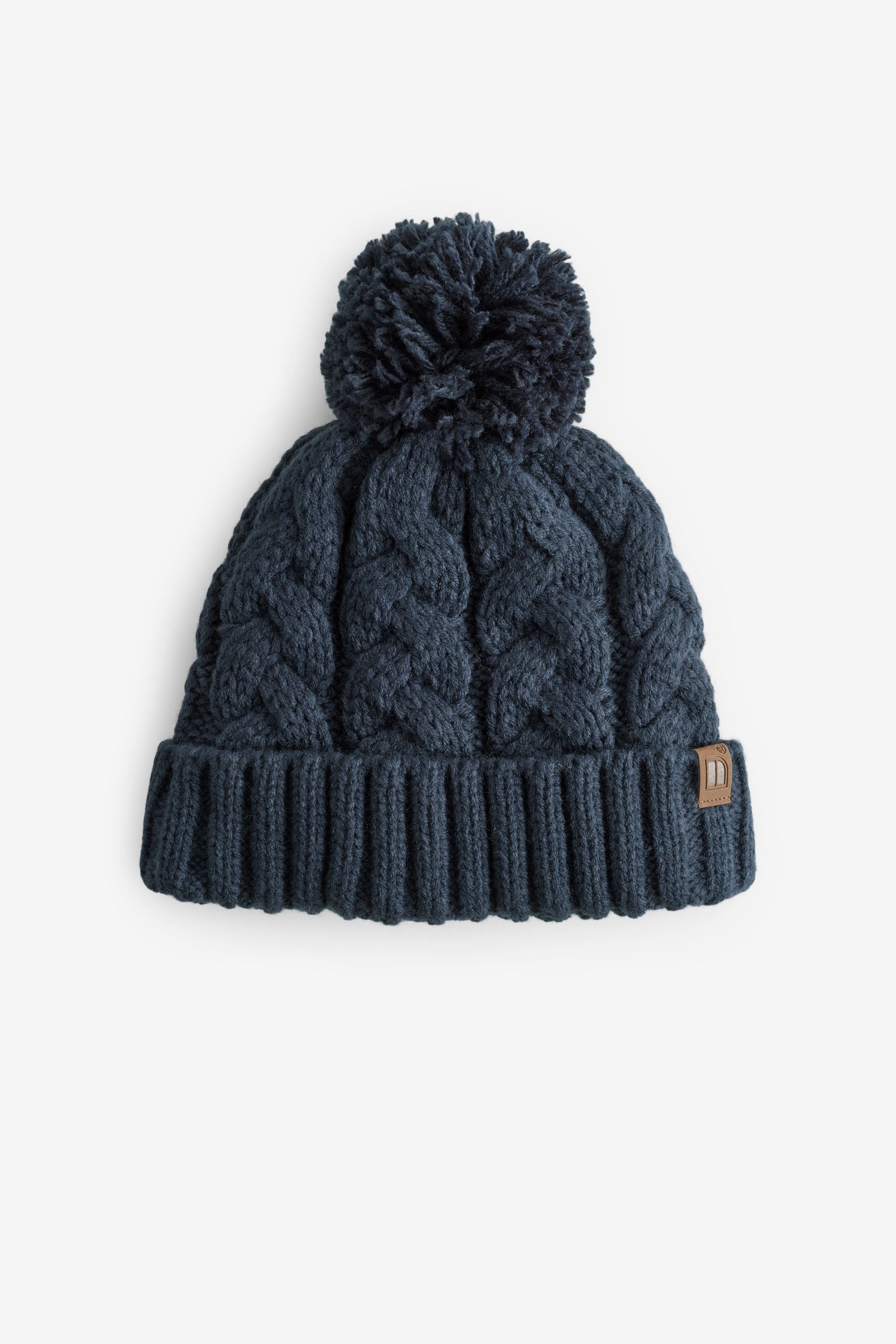 Navy Blue Cable Knit Pom Hat (1-16yrs)