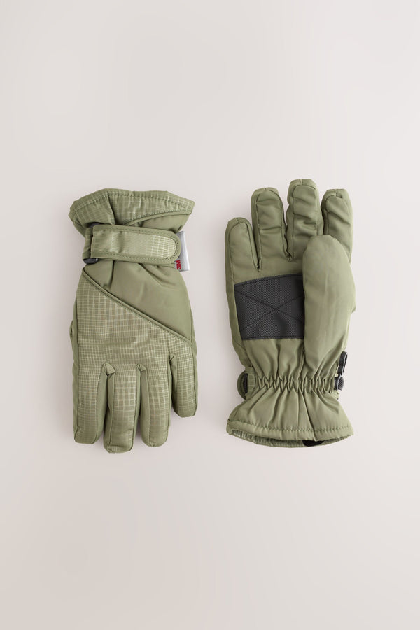 Khaki Green Ski Gloves (3-16yrs)