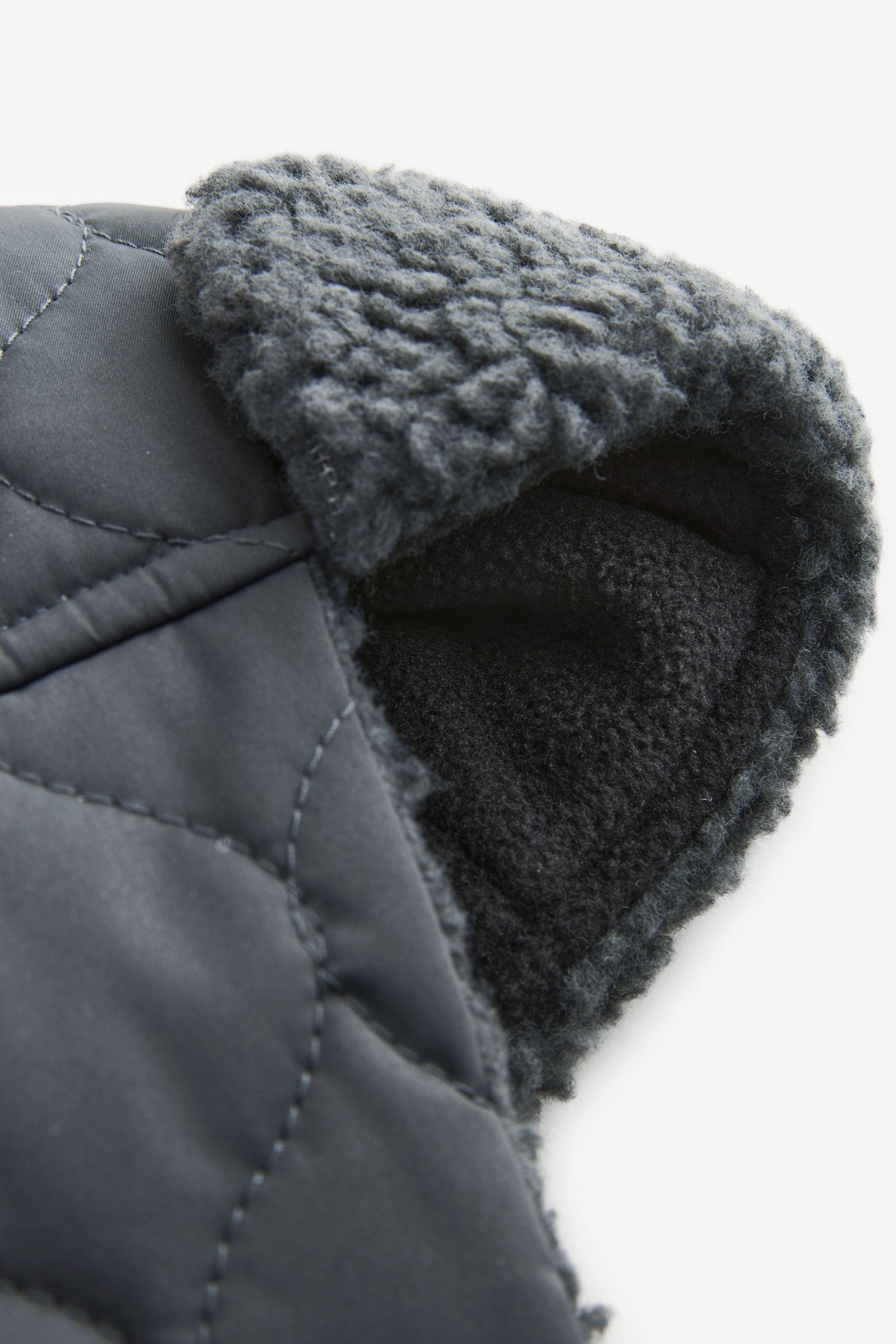 Charcoal Grey Quilted Trapper Hat (3mths-16yrs)