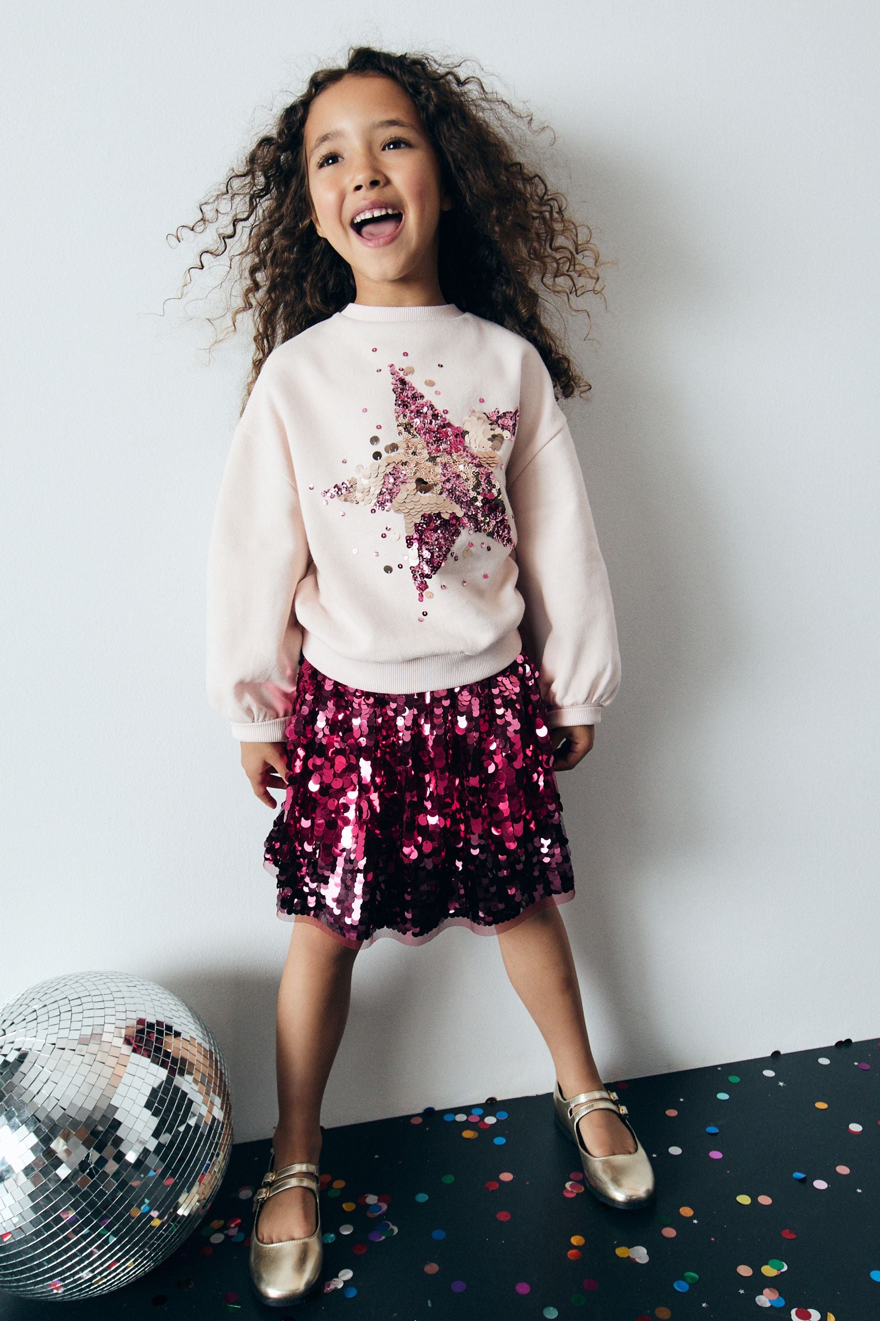 Pretty Pink Sequin Star Sweatshirt (3-16yrs)